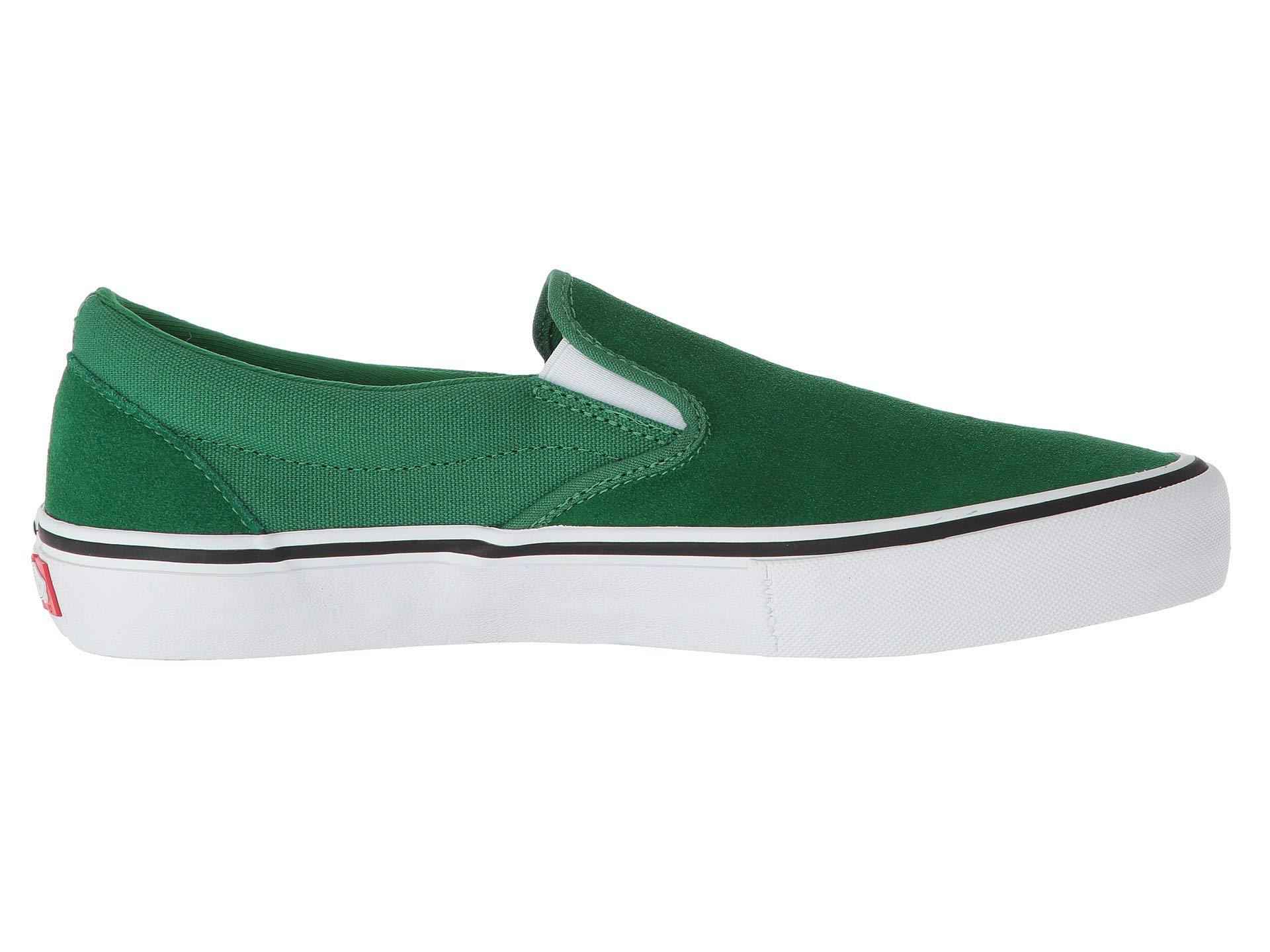 Vans Suede Slip-on Pro (white/white) Men's Skate Shoes in Green for Men |  Lyst