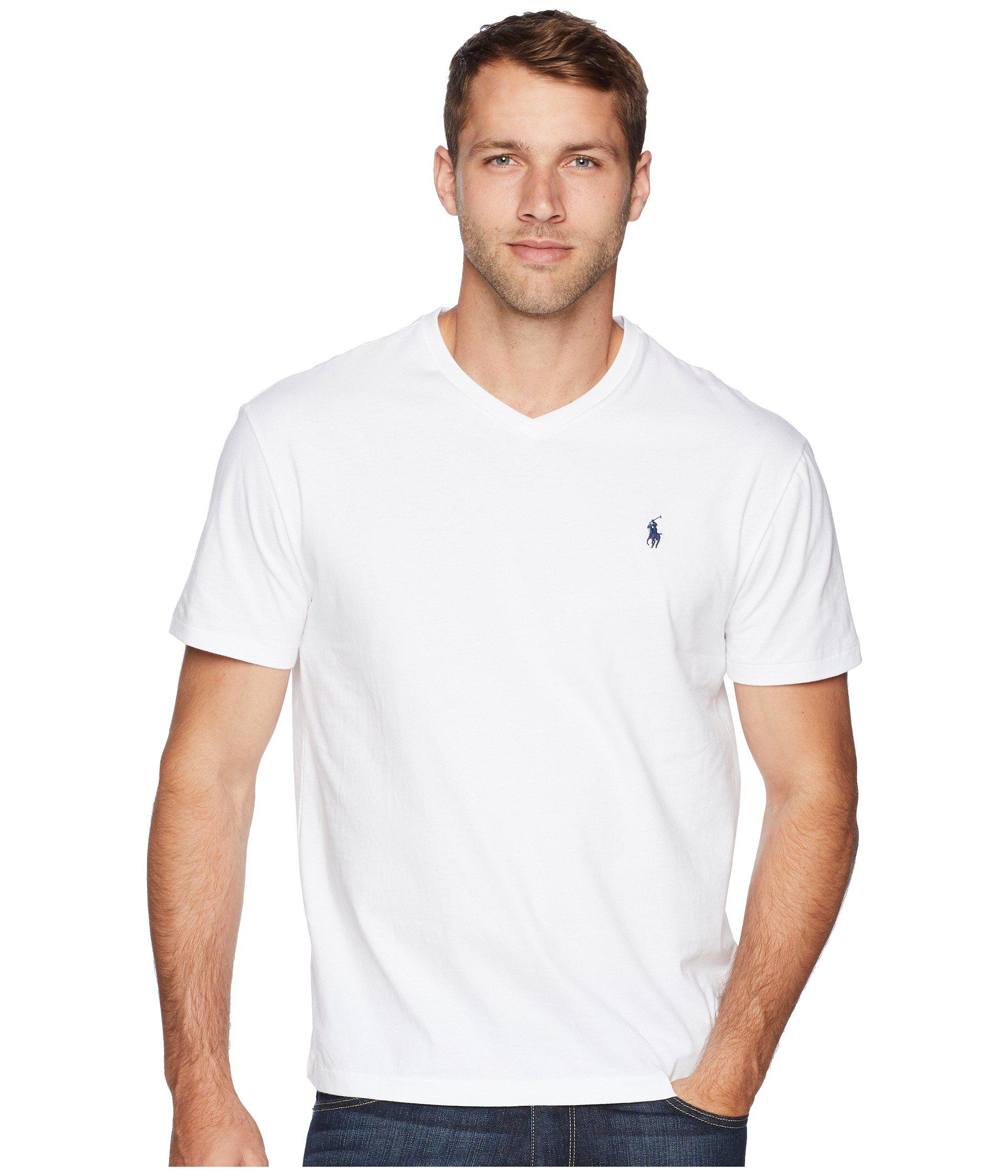ralph lauren v neck white t shirt