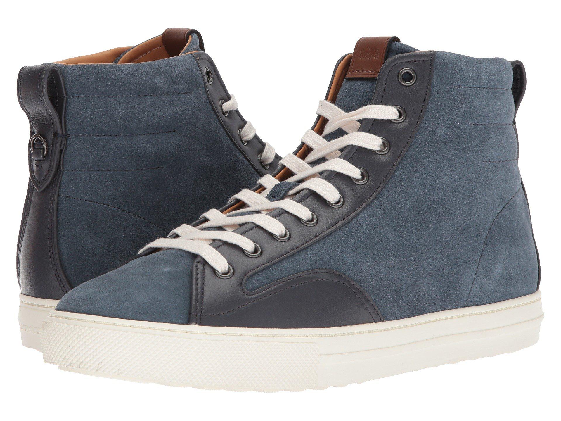 COACH Suede C227 Mixed Material High Top (dusk Midnight Navy) Men's ...