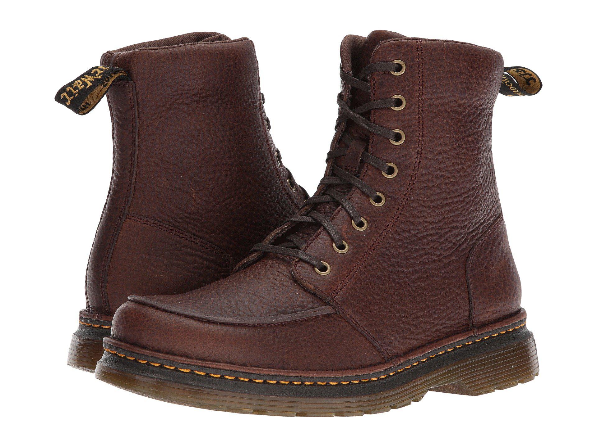 Dr. Martens Leather Lombardo 8-eye Boot (dark Brown Grizzly) Lace Up Casual  Shoes for Men - Lyst