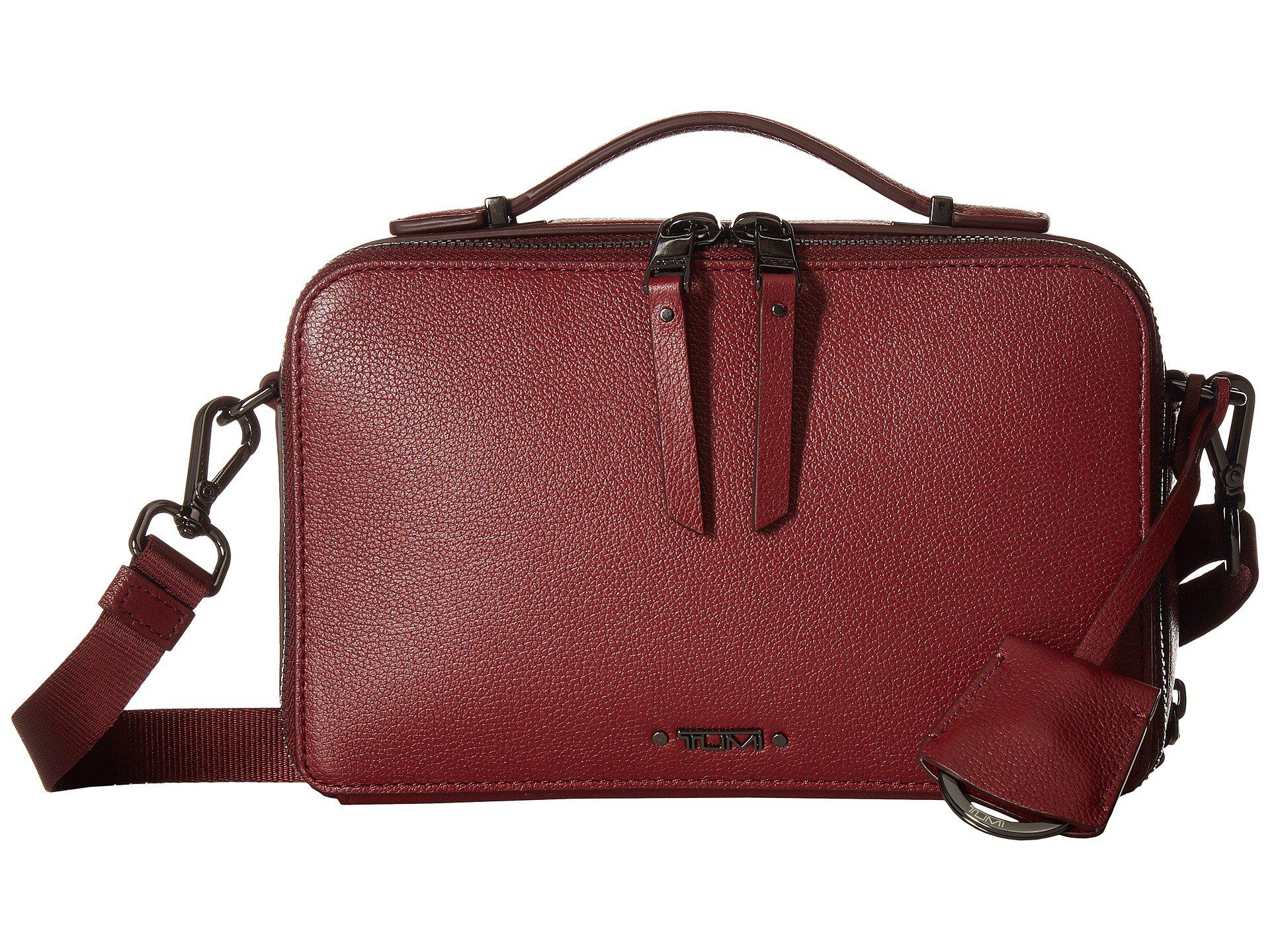 Tumi Voyageur Aberdeen Leather Crossbody (brick Red) Cross Body Handbags |  Lyst