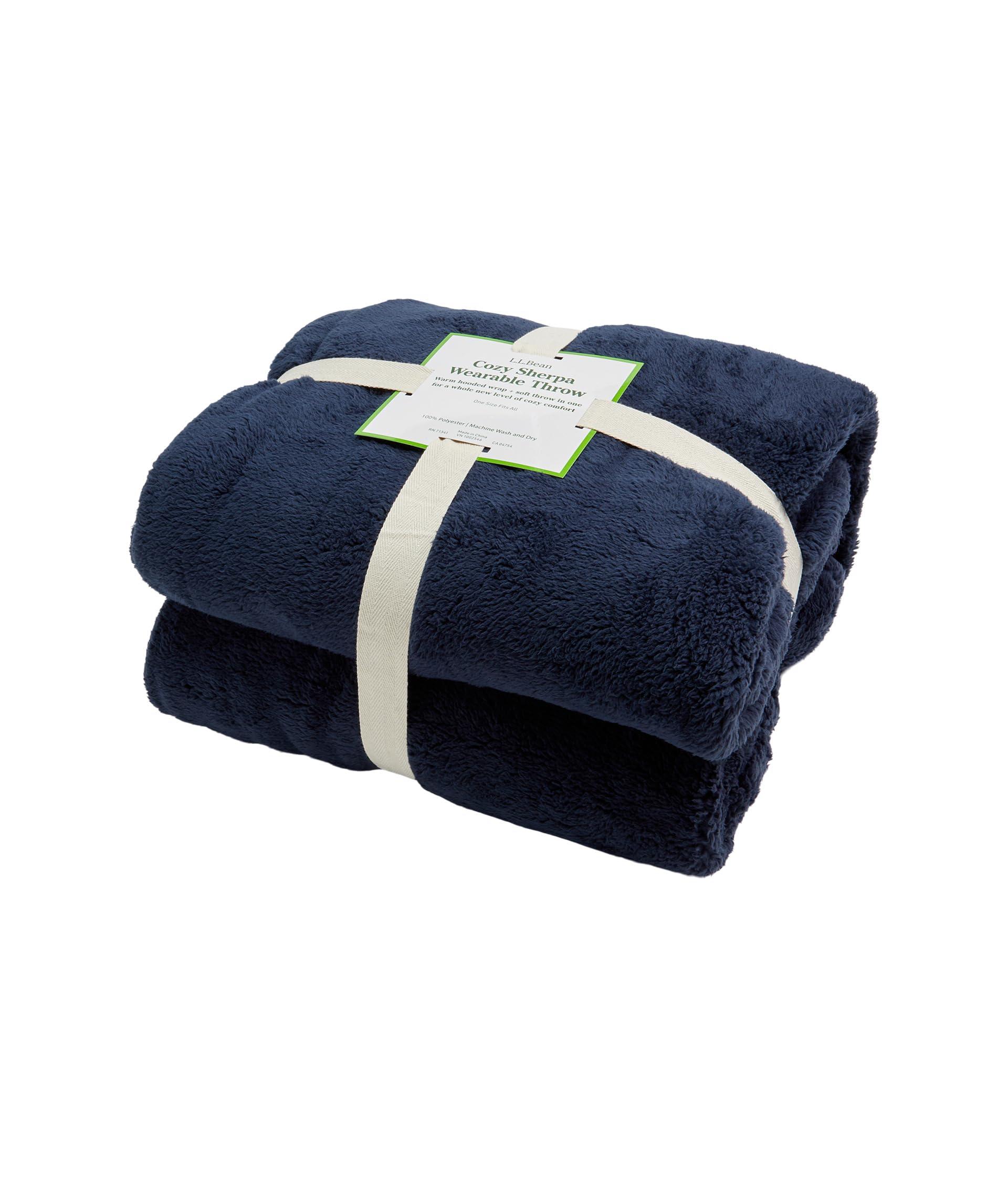 L.L. Bean Cozy Sherpa Wearable Throw in Blue Lyst