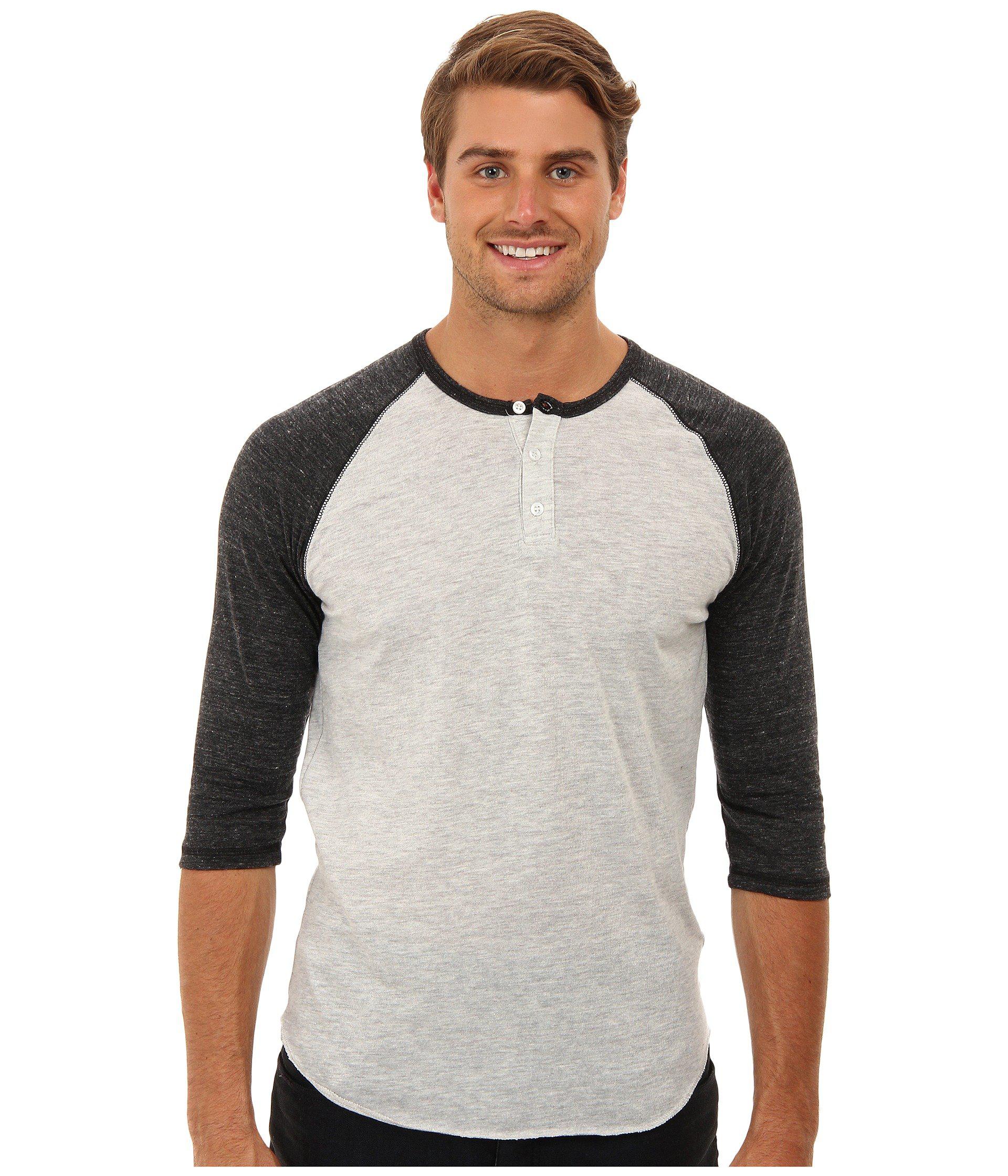 Lyst Alternative Apparel 3/4 Raglan Henley in Natural for Men