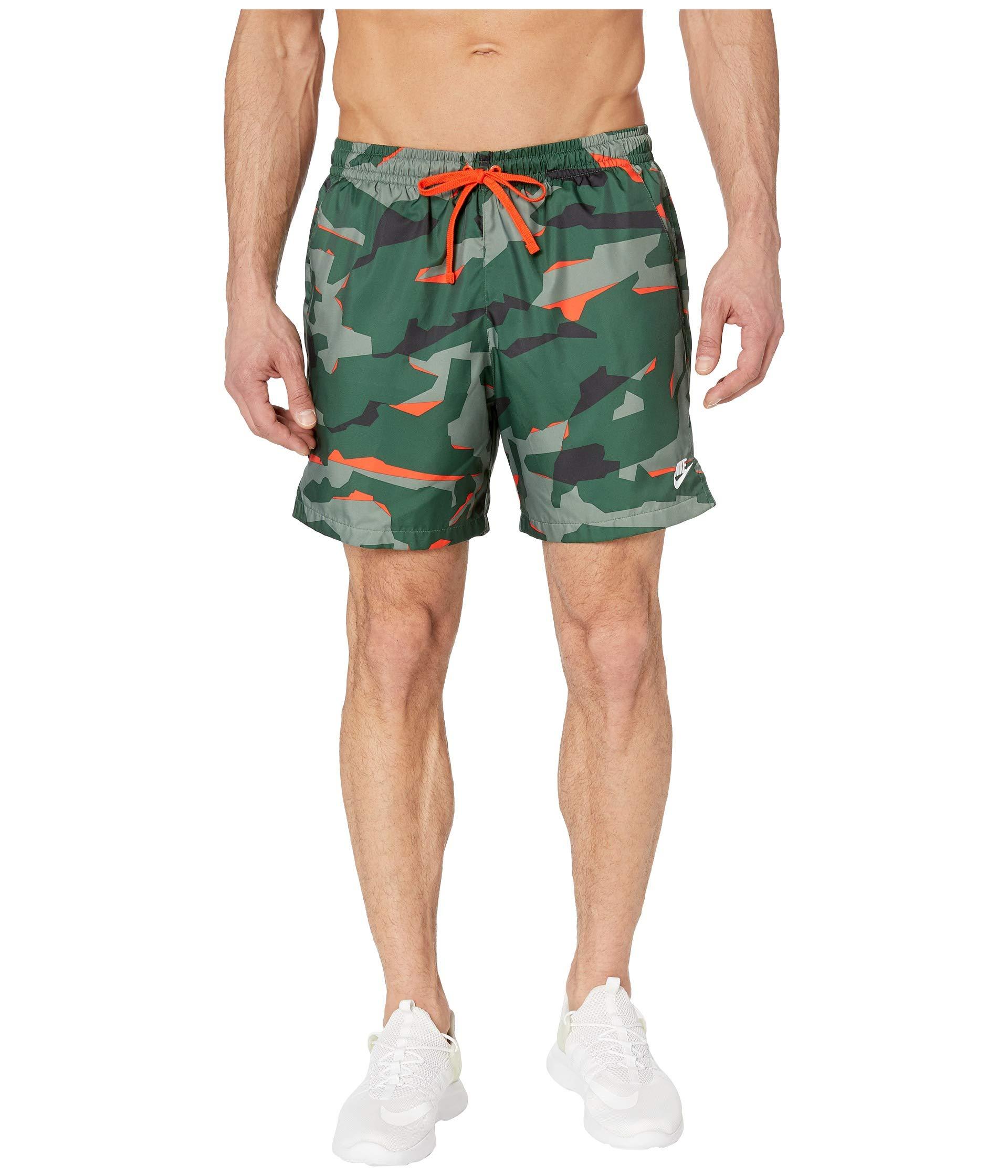 Nsw Camo Shorts Woven (fir/fir/team Orange/white) Men's Green for Men | Lyst