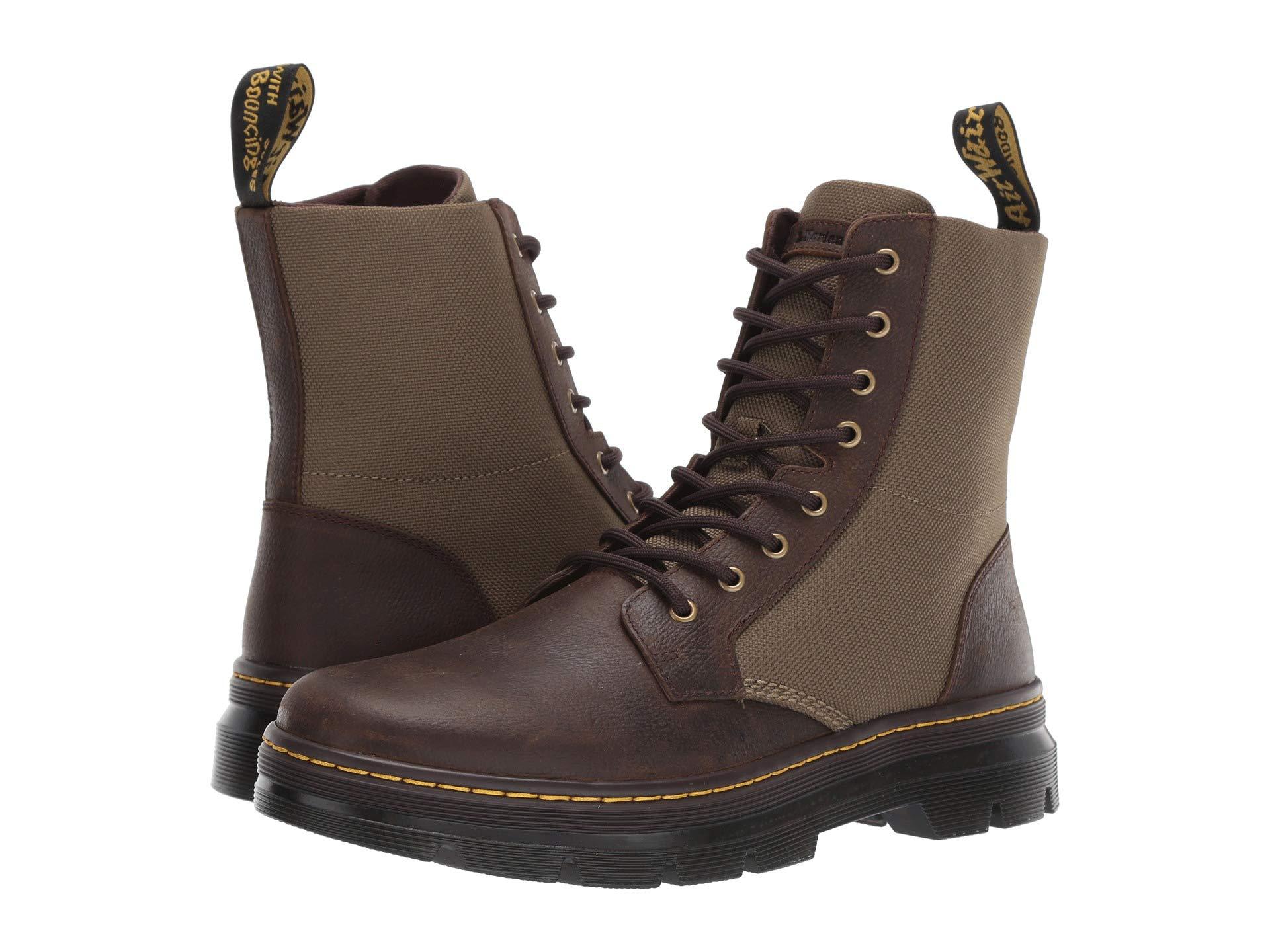 Dr. Martens Leather Combs Ii Tract (dark Brown/dms Olive) Boots for Men - Lyst