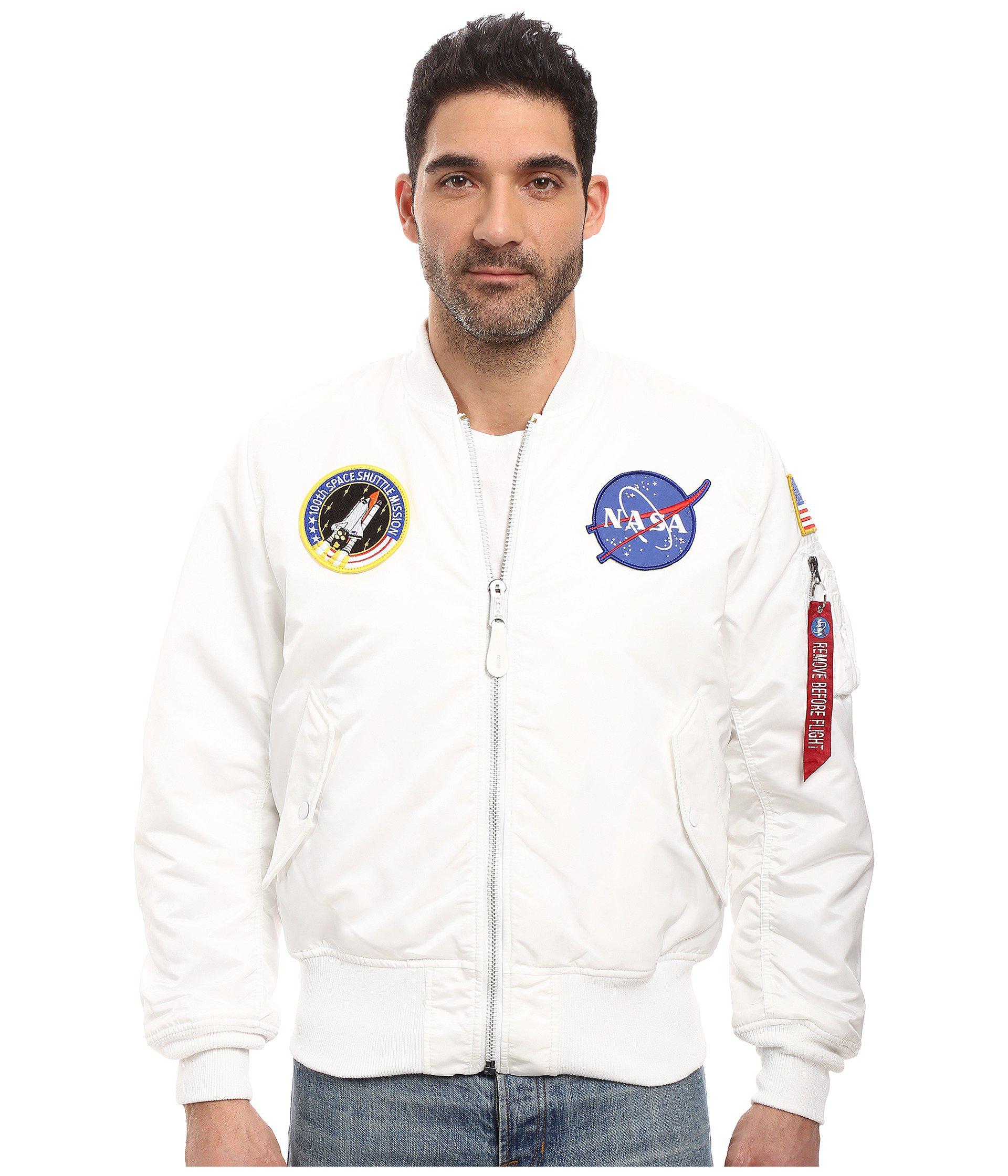 Alpha Industries Synthetic Nasa Ma 1 Flight Jacket In White For Men Lyst Alpha Industries Synthetic Nasa Ma 1 Flight Jacket In White For Men Lyst