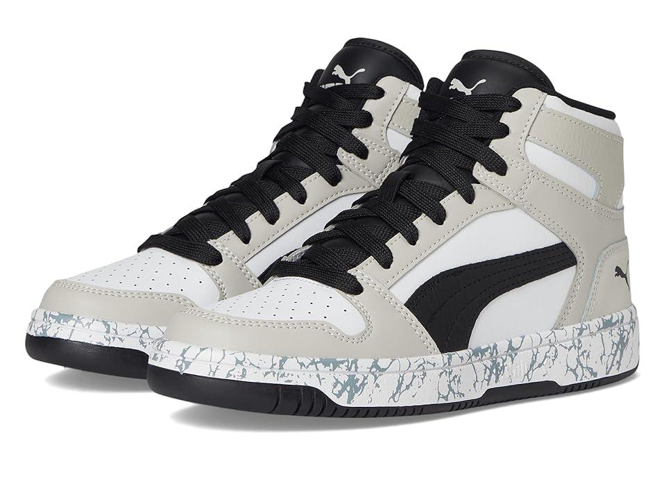 puma black and white high tops