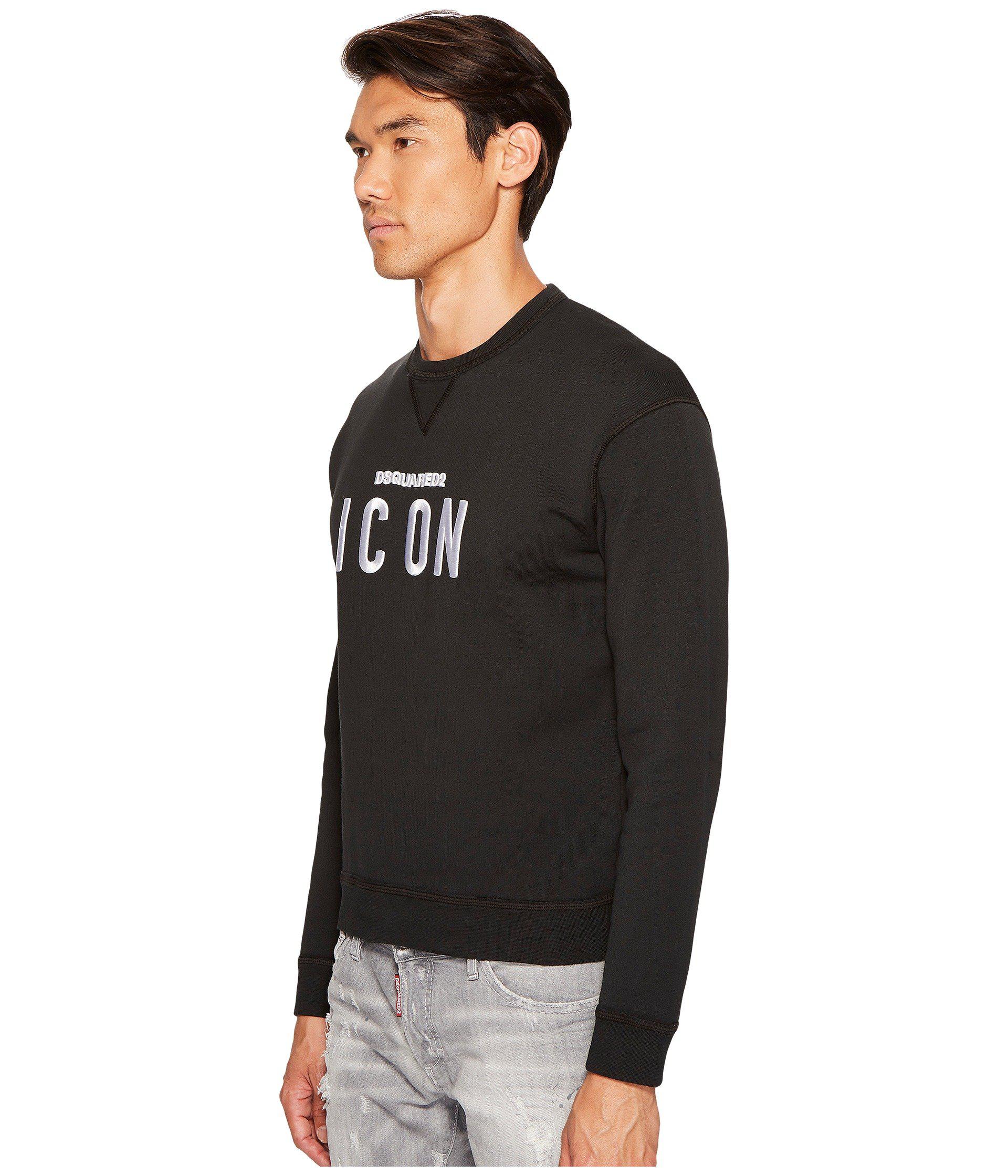 DSquared² Cotton Icon Sweatshirt in Black for Men | Lyst