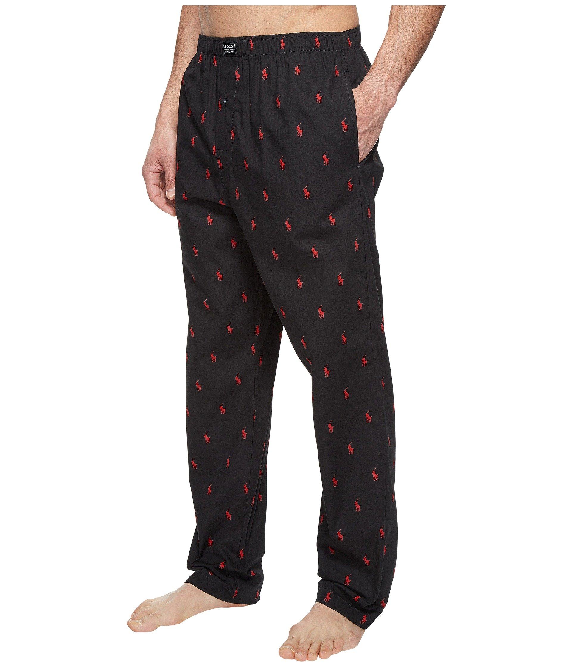 Polo Ralph Lauren All Over Pony Player Woven Sleep Pants in Black for Men |  Lyst