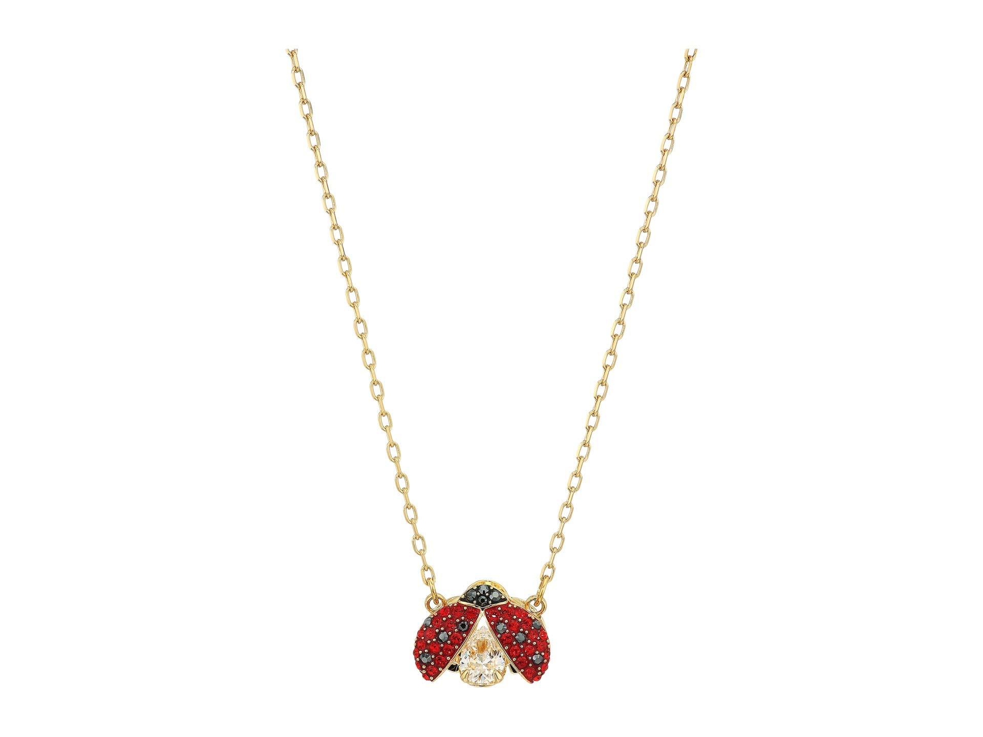 Swarovski Sparkling Dance Ladybug Necklace in Red | Lyst