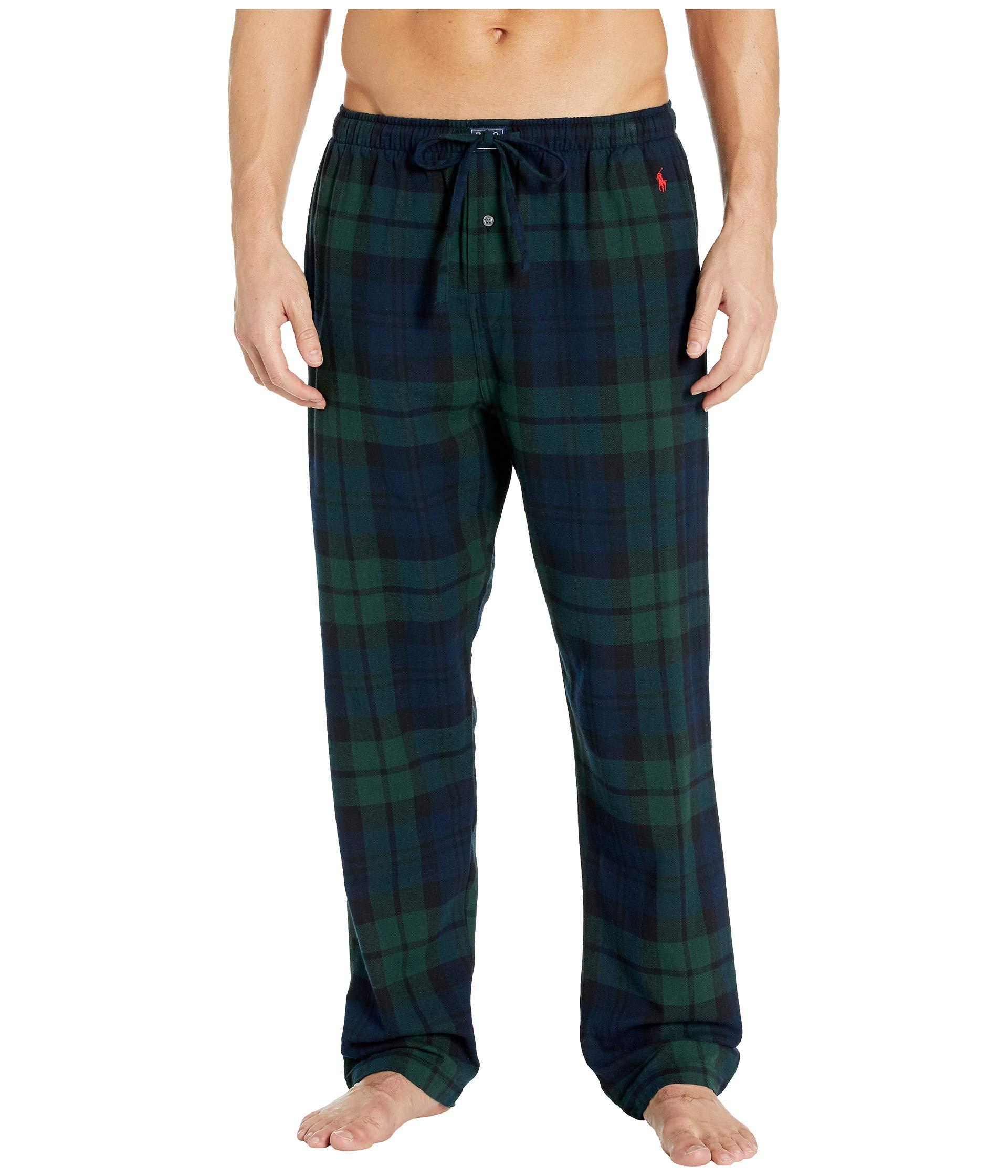 Polo Ralph Lauren Flannel Pajama Pants in Black for Men - Lyst