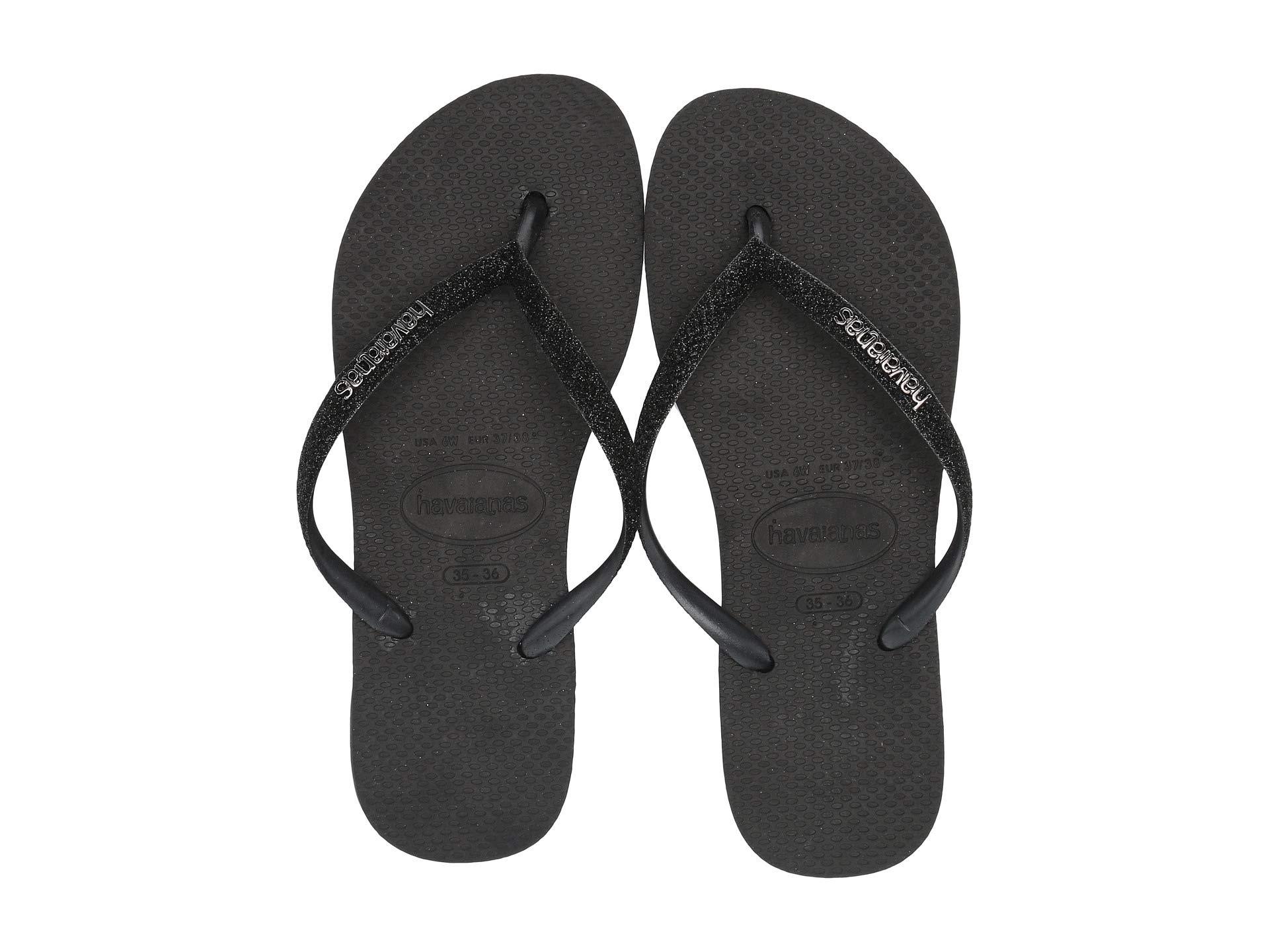 havaianas glitter black