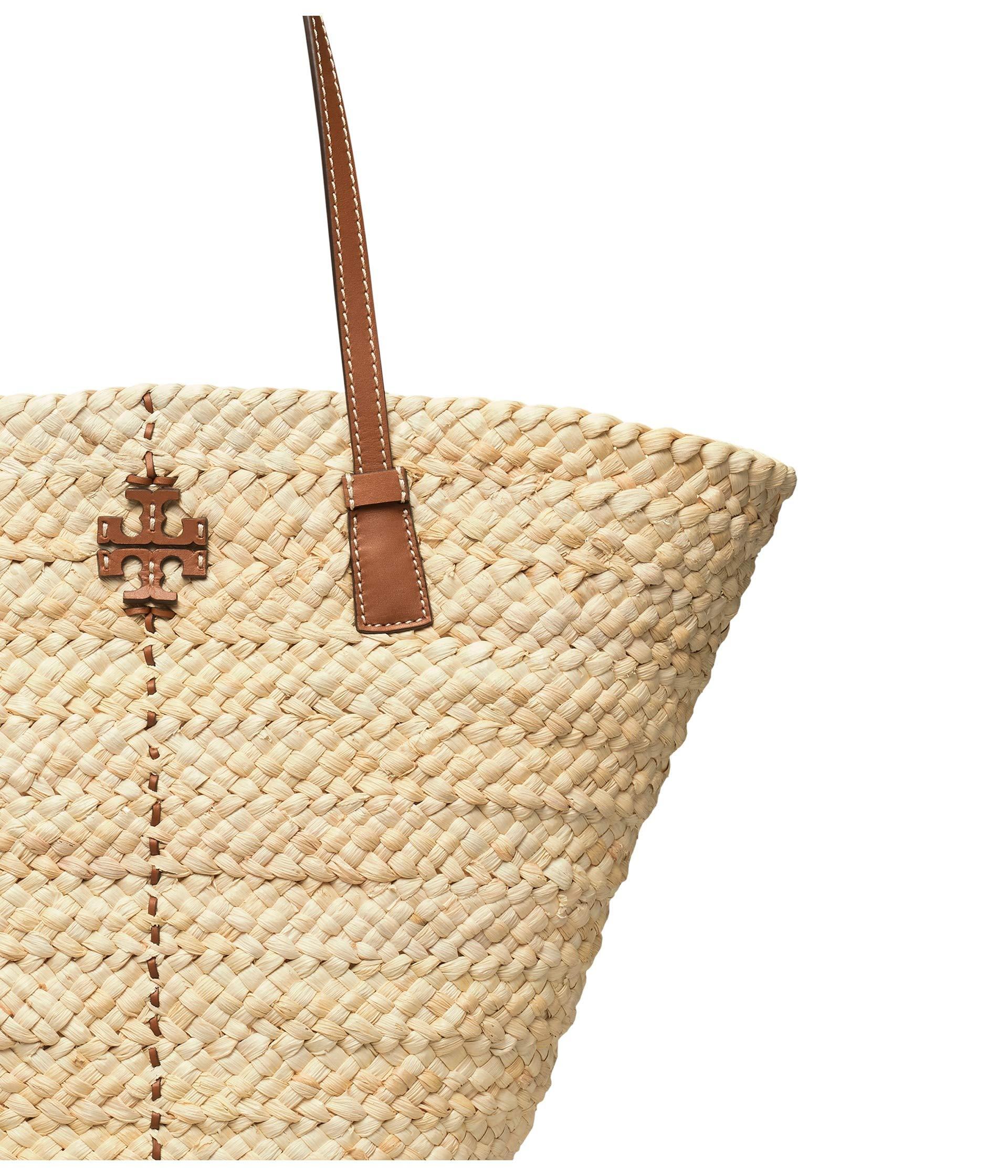 Tory Burch Mcgraw Straw Tote in Natural | Lyst