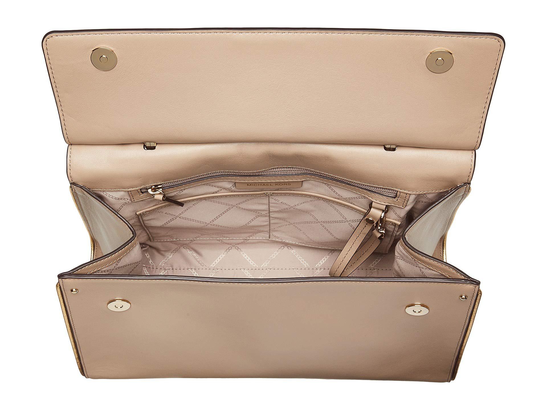 michael michael kors jasmine polished leather top handle satchel