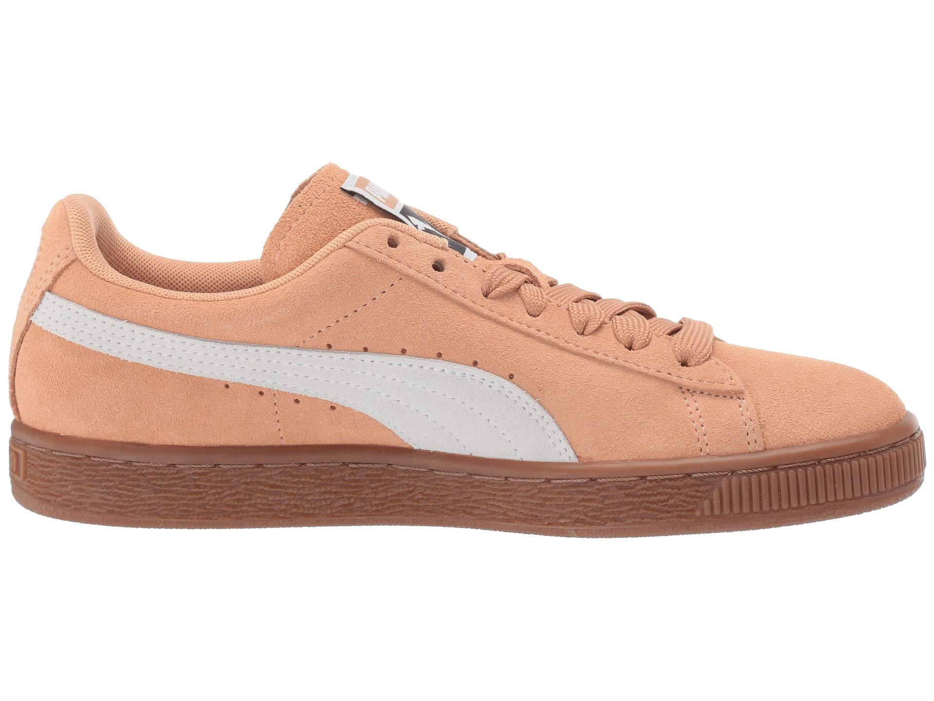peach puma suedes