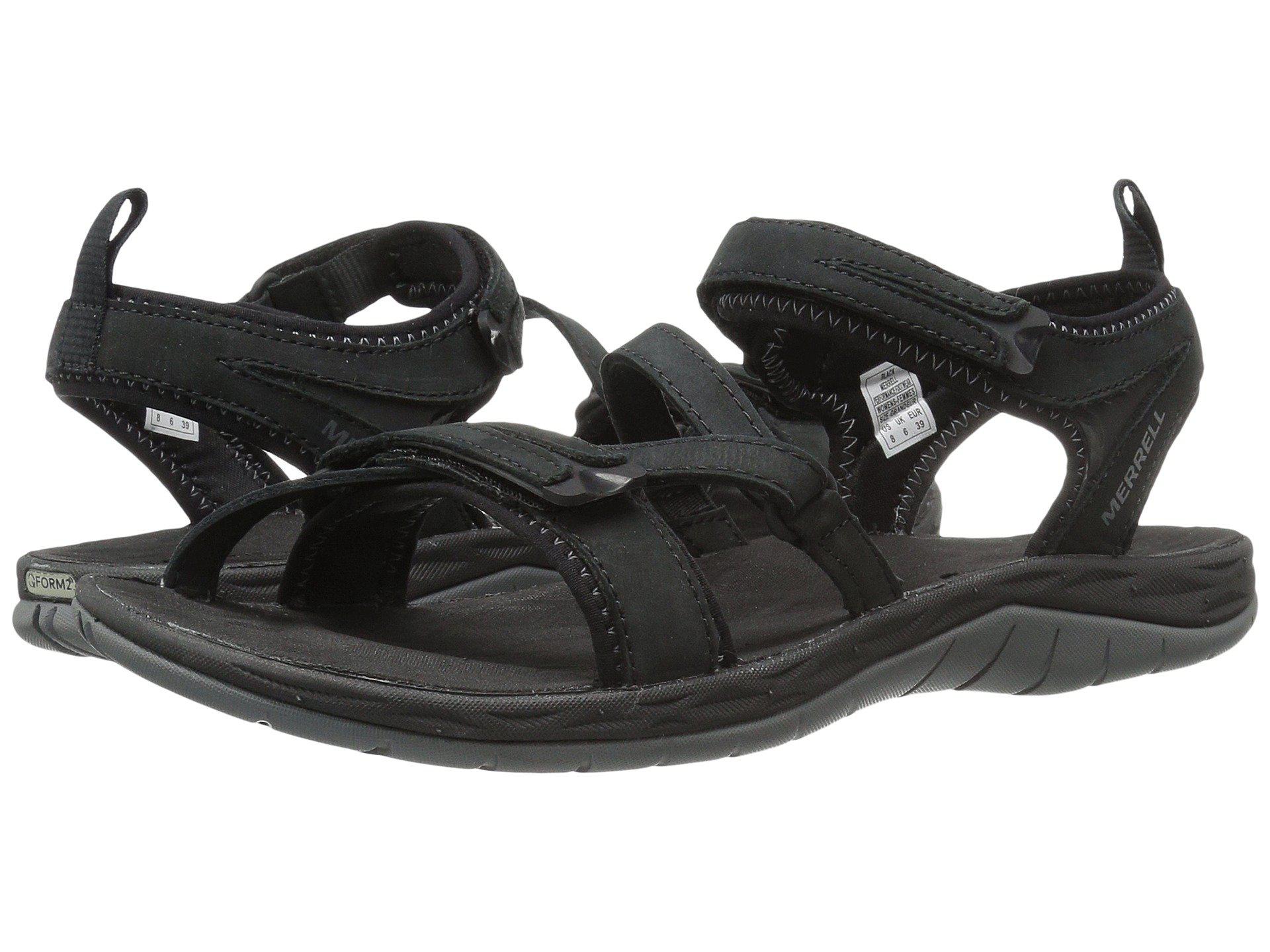 Merrell Siren Strap Q2 Waterproof Leather Walking Sandals in Black | Lyst