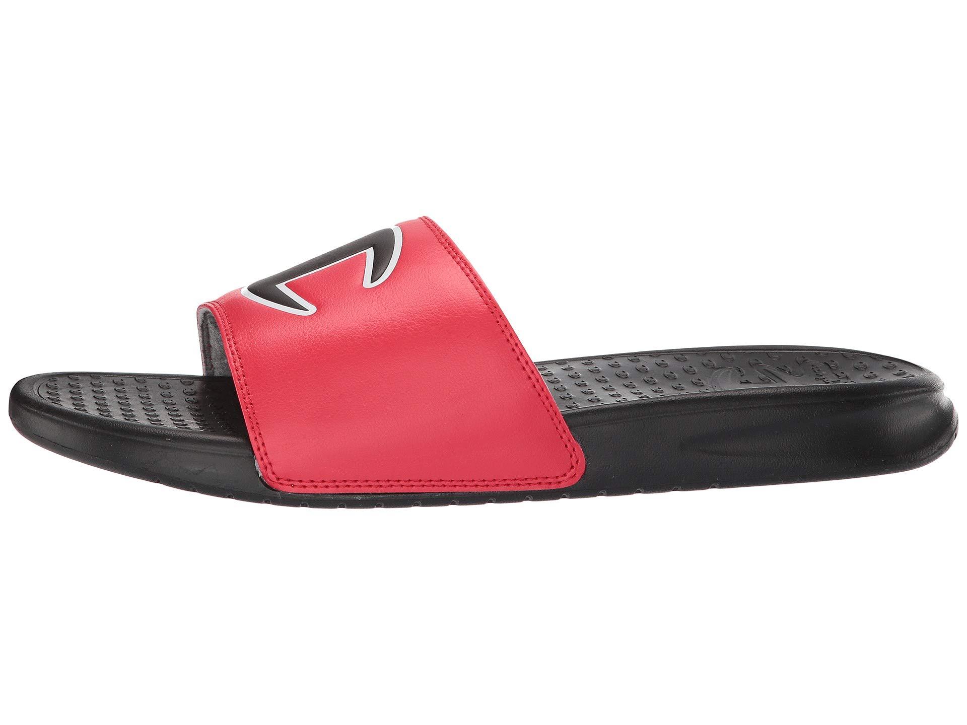 red and black champion slides