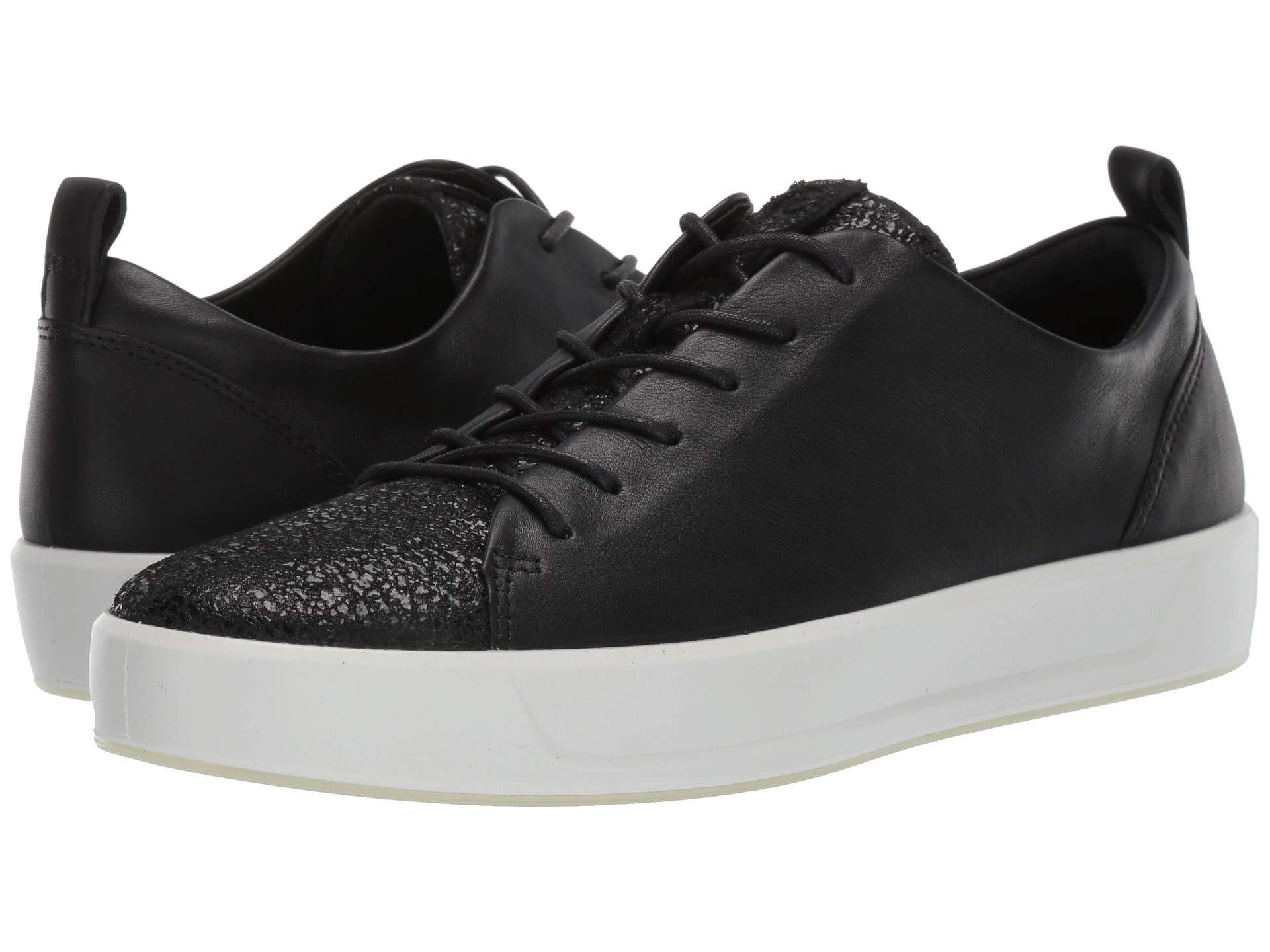 Ecco Leather Soft 8 Sneaker in Black - Save 66% - Lyst