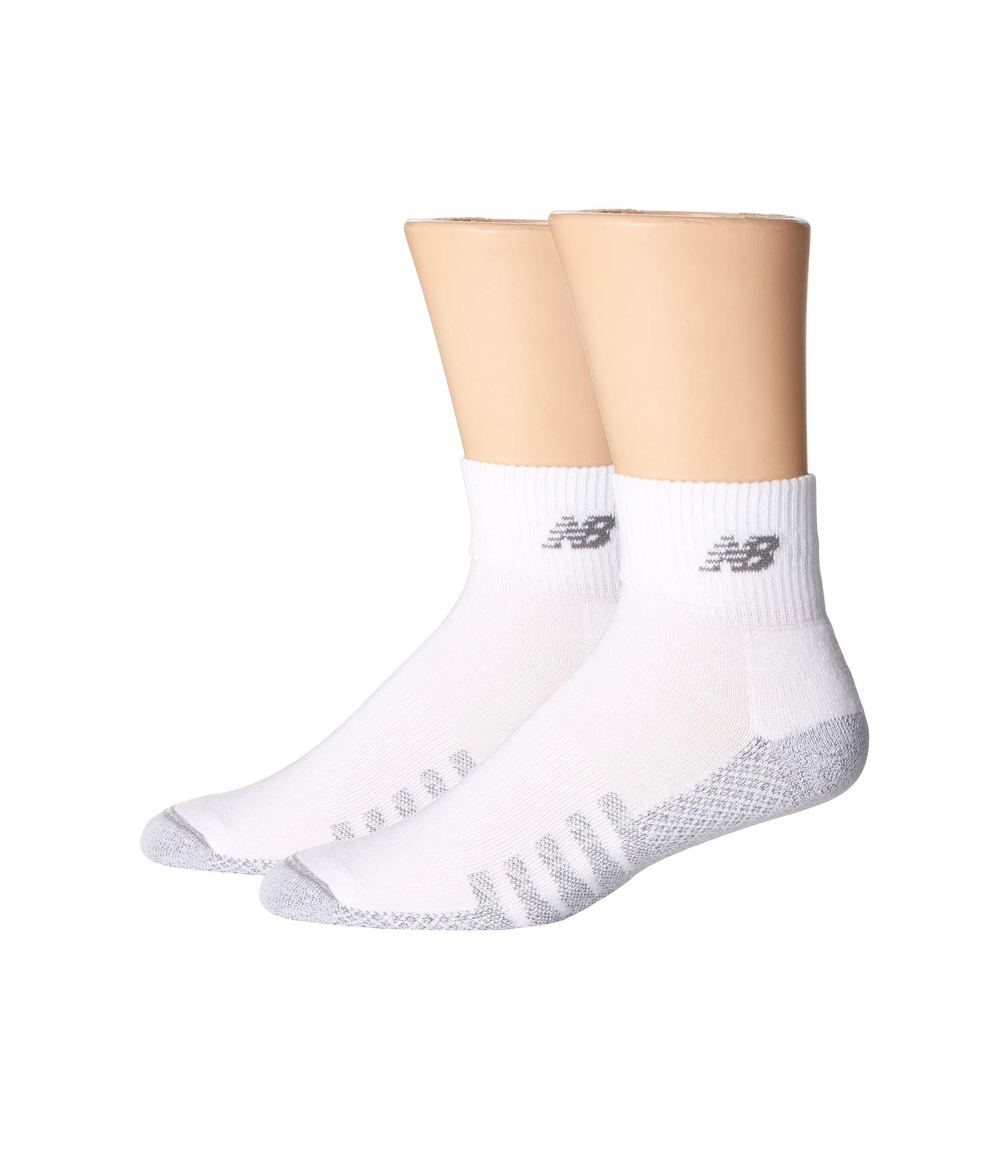New Balance Thin Coolmax Quarter Socks 2-pair (white) Men's Quarter Length  Socks Shoes for Men | Lyst