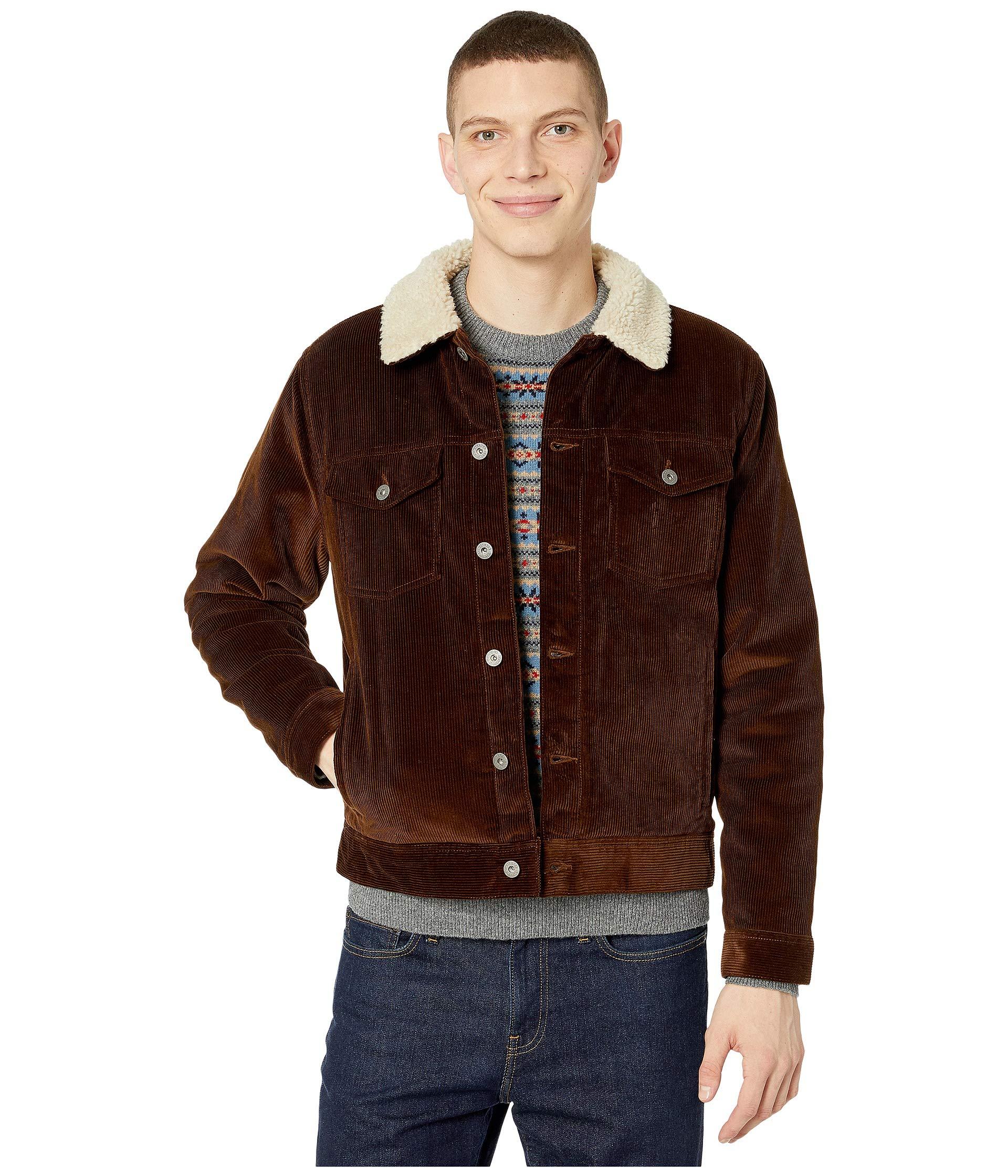 J.Crew Corduroy Jacket With Sherpa Collar And Primaloft(r) in Brown for ...