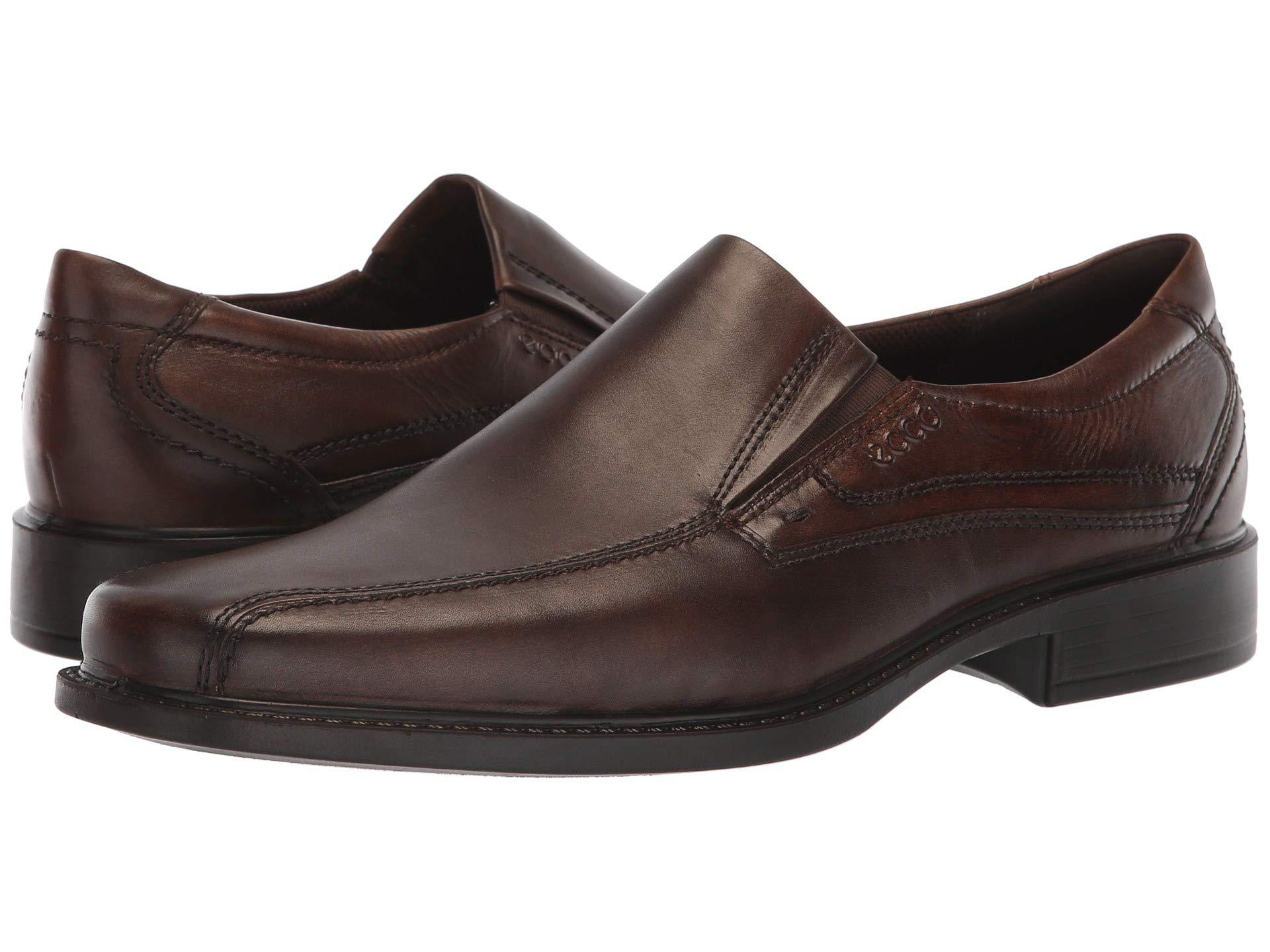 ecco brown slip on shoes