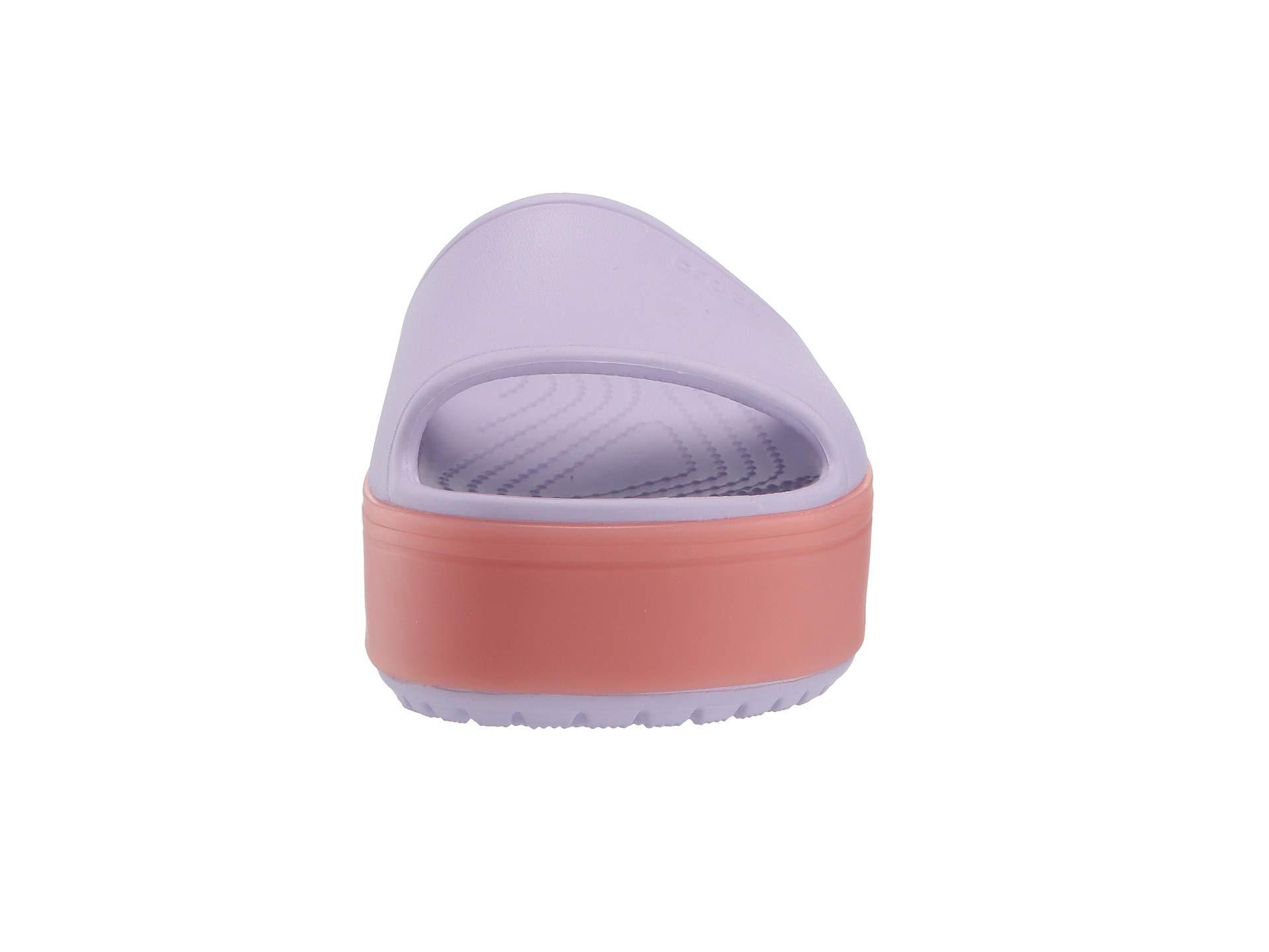purple platform crocs