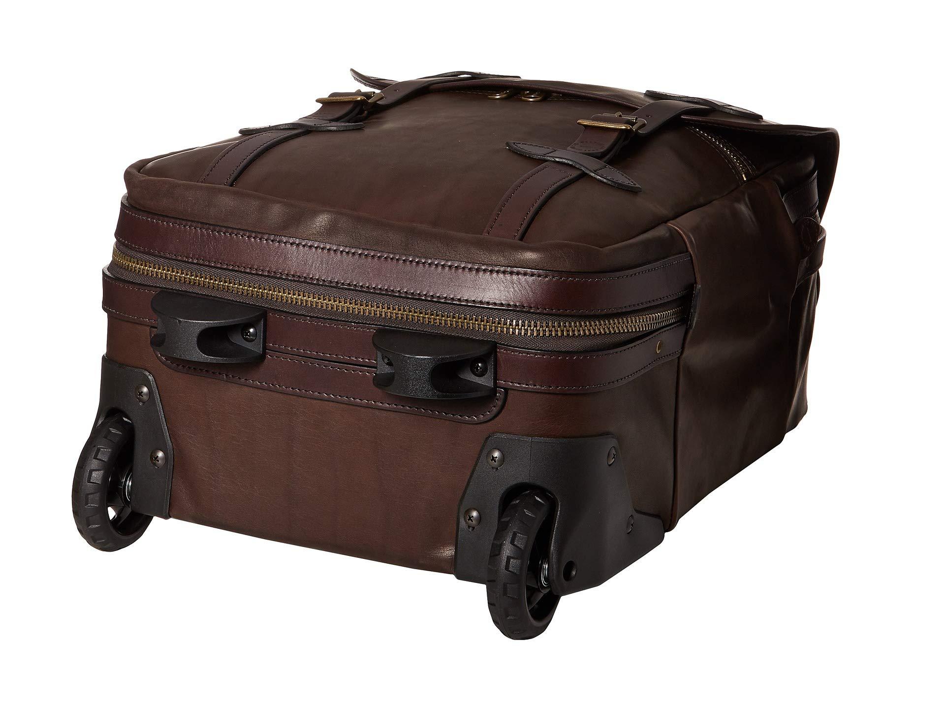 leather rolling carry on bag