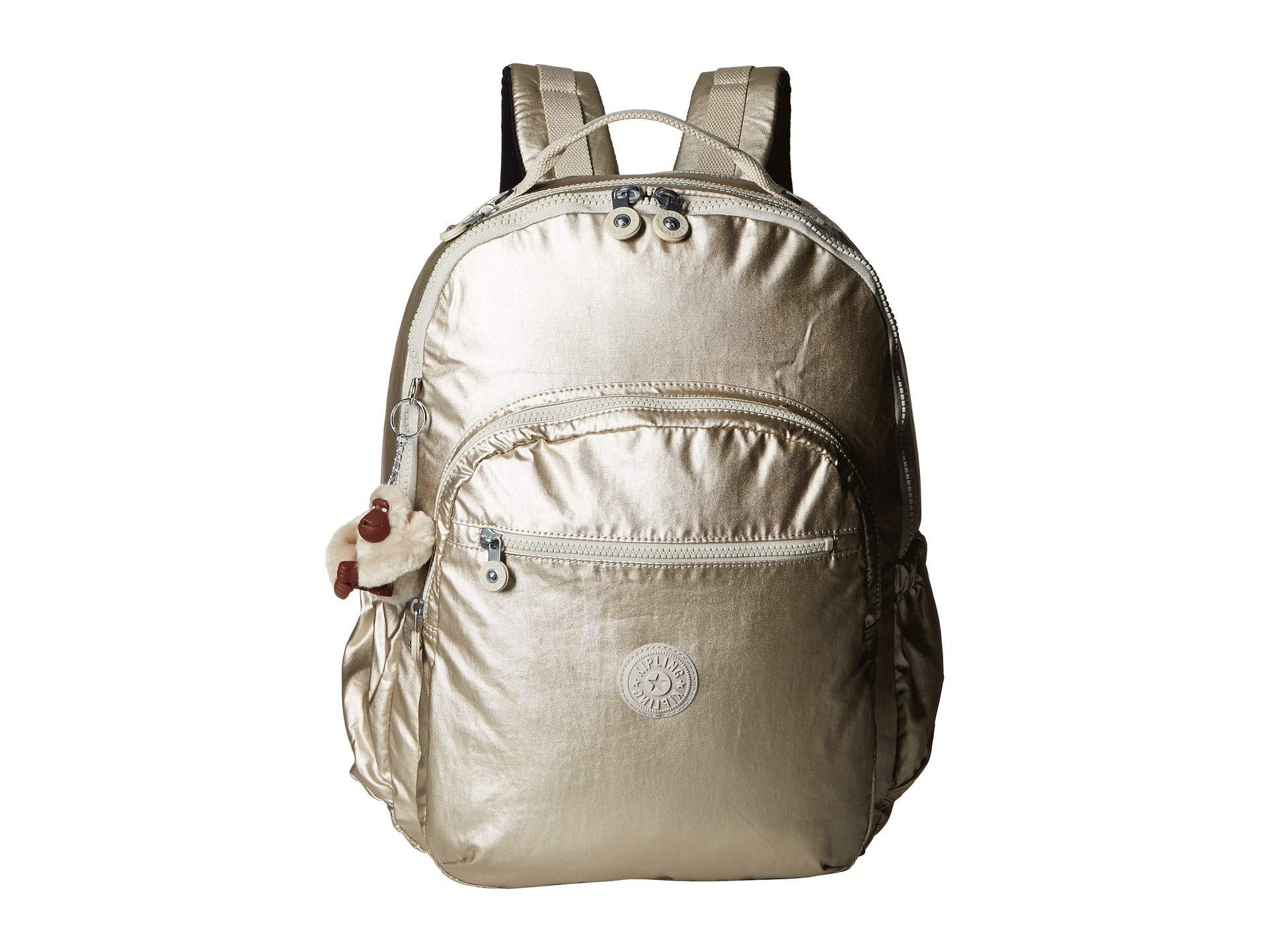 Kipling Synthetic Seoul Go Xl Backpack (cloud Grey Metallic) Backpack Bags in Gray Lyst
