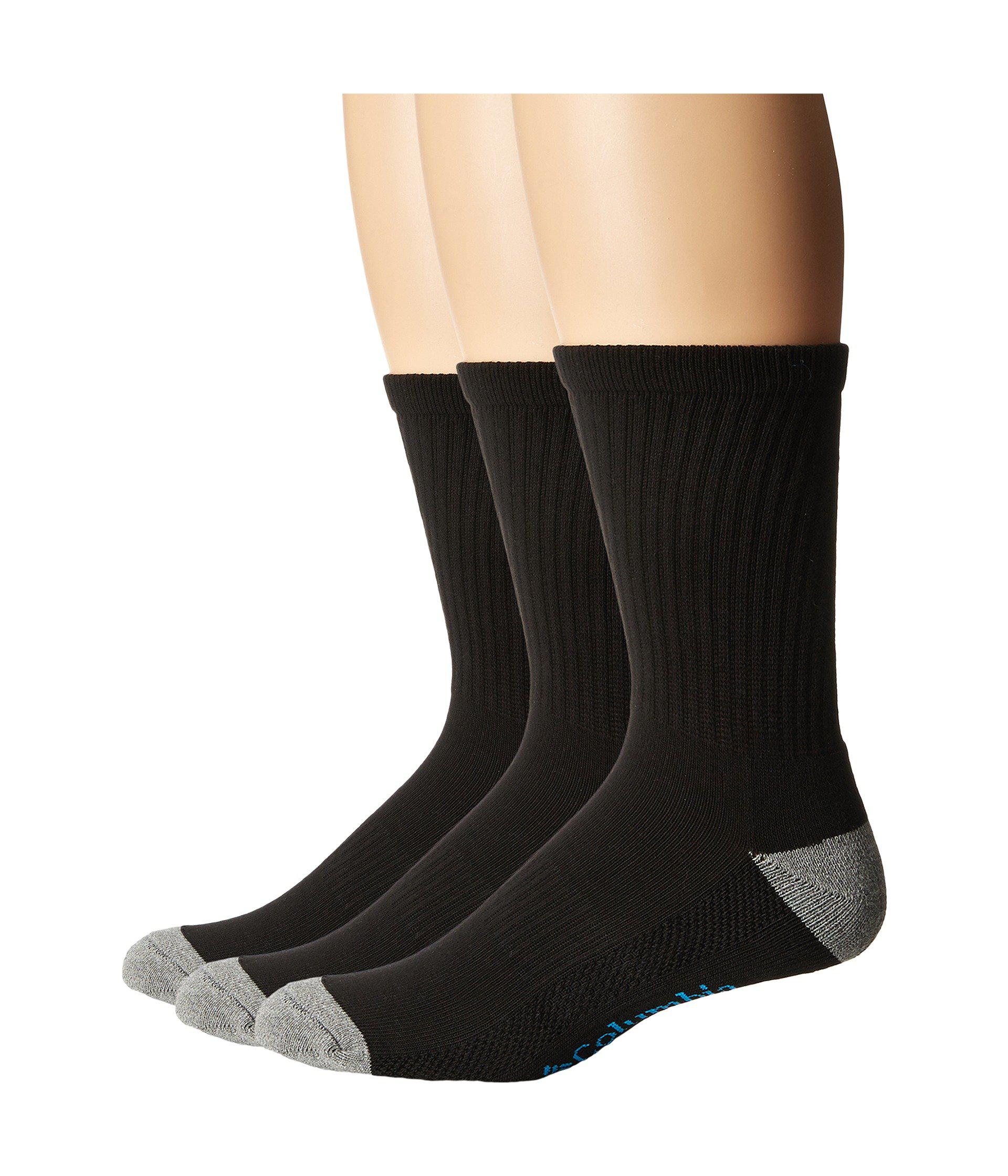 Columbia Cotton Crew Athletic Socks 3pack in Black for Men Lyst