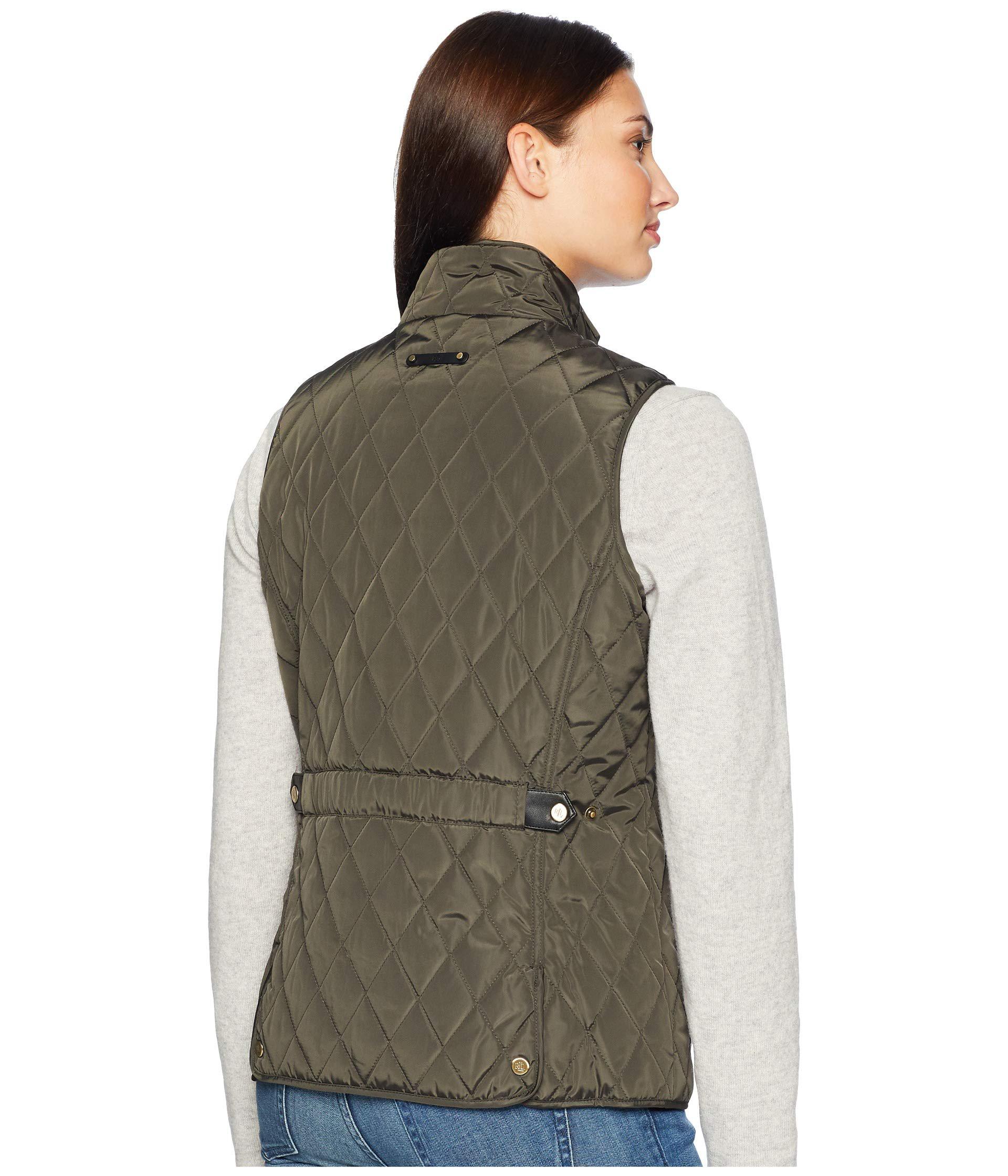 Lauren by Ralph Lauren Quilted Vest W/ Heritage Crest (dark Moss) Women ...