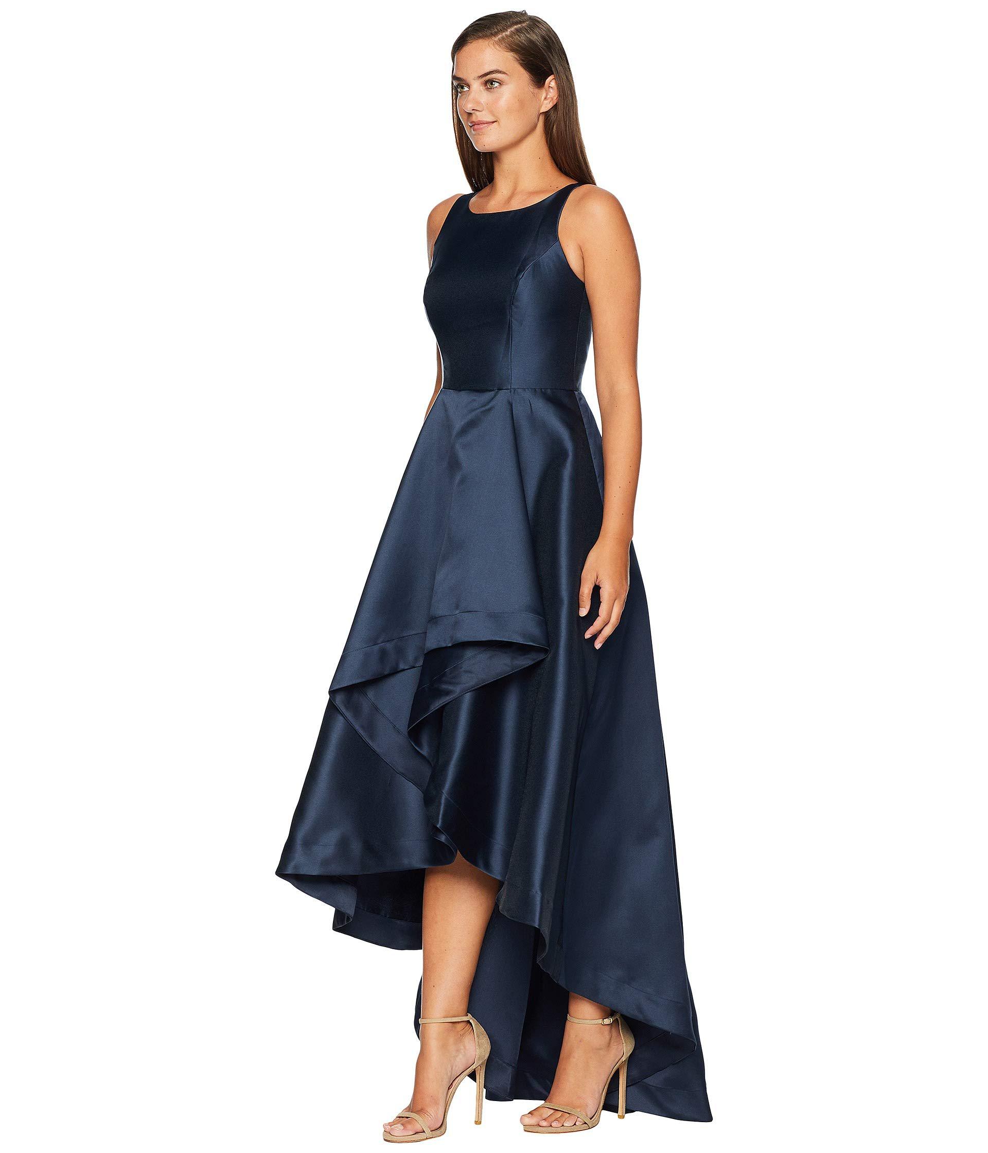 Adrianna Papell Mikado High-low Gown (midnight) Women's Dress in Blue - Lyst