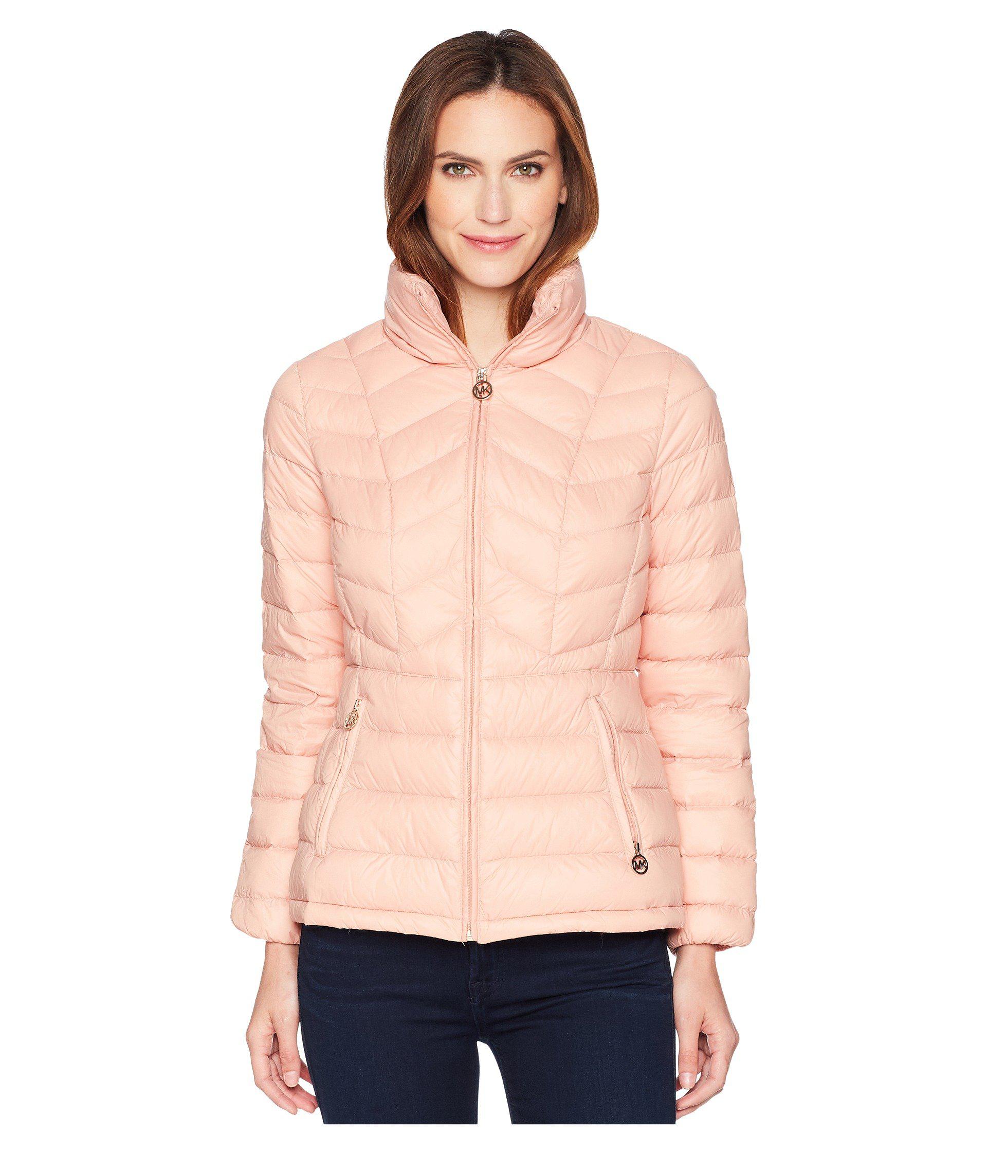 MICHAEL Michael Kors Synthetic Short Quilted Packable Down (blush) Women's  Coat in Pink - Lyst