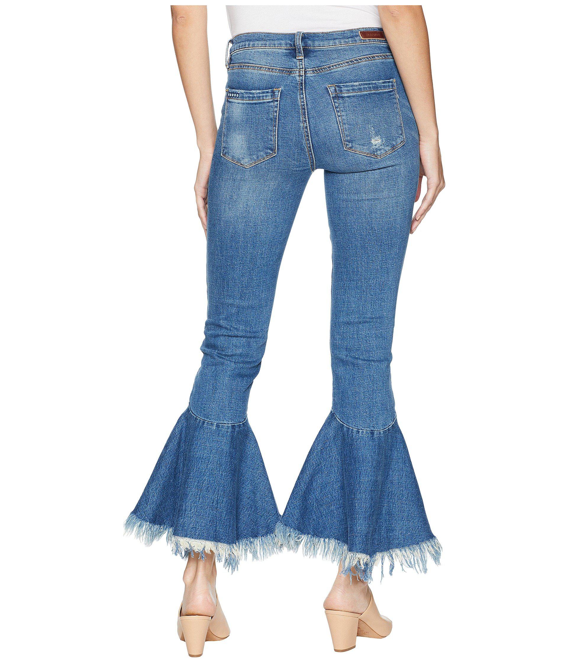 jeans with ruffle bottom