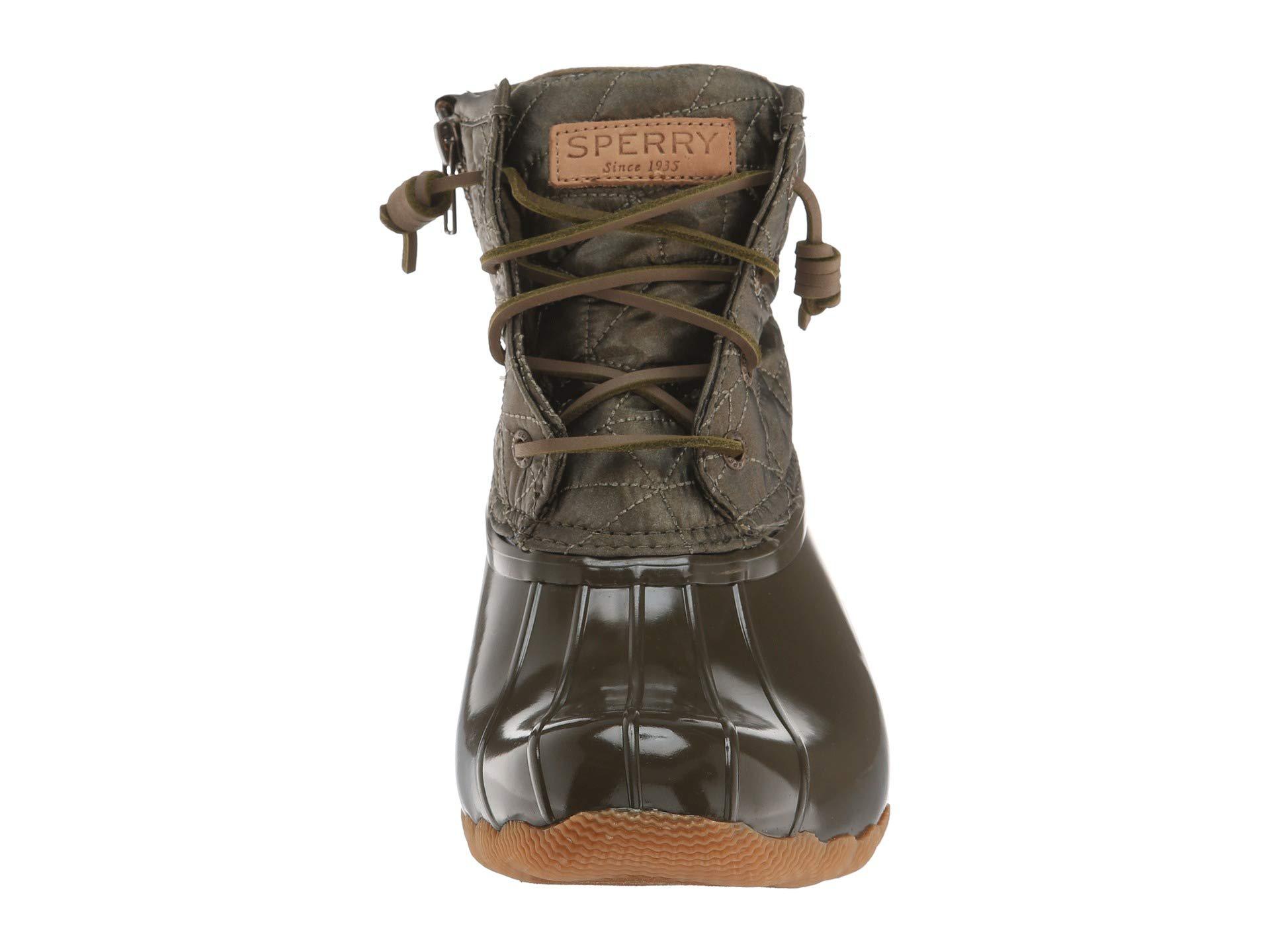 brown olive sperry duck boots