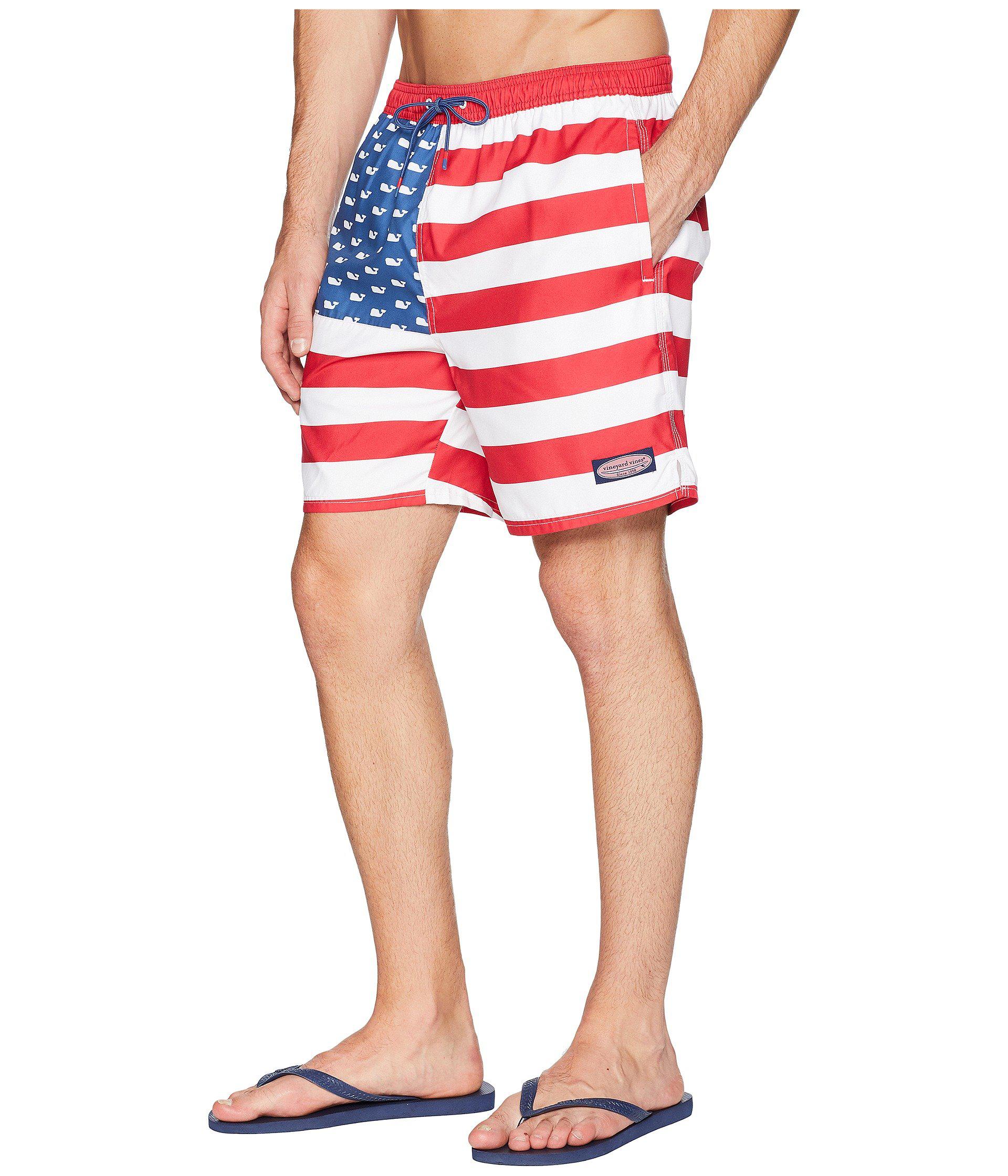vineyard vines american flag swim trunks