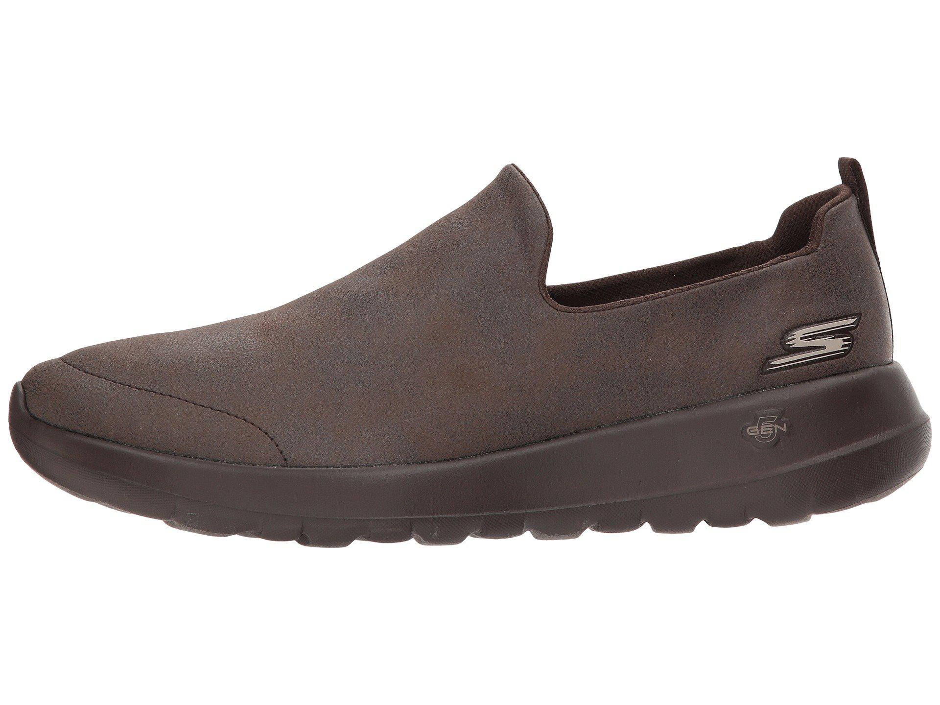 Skechers Leather Gowalk Max - Beyond (chocolate) Men's Slip On Shoes in ...