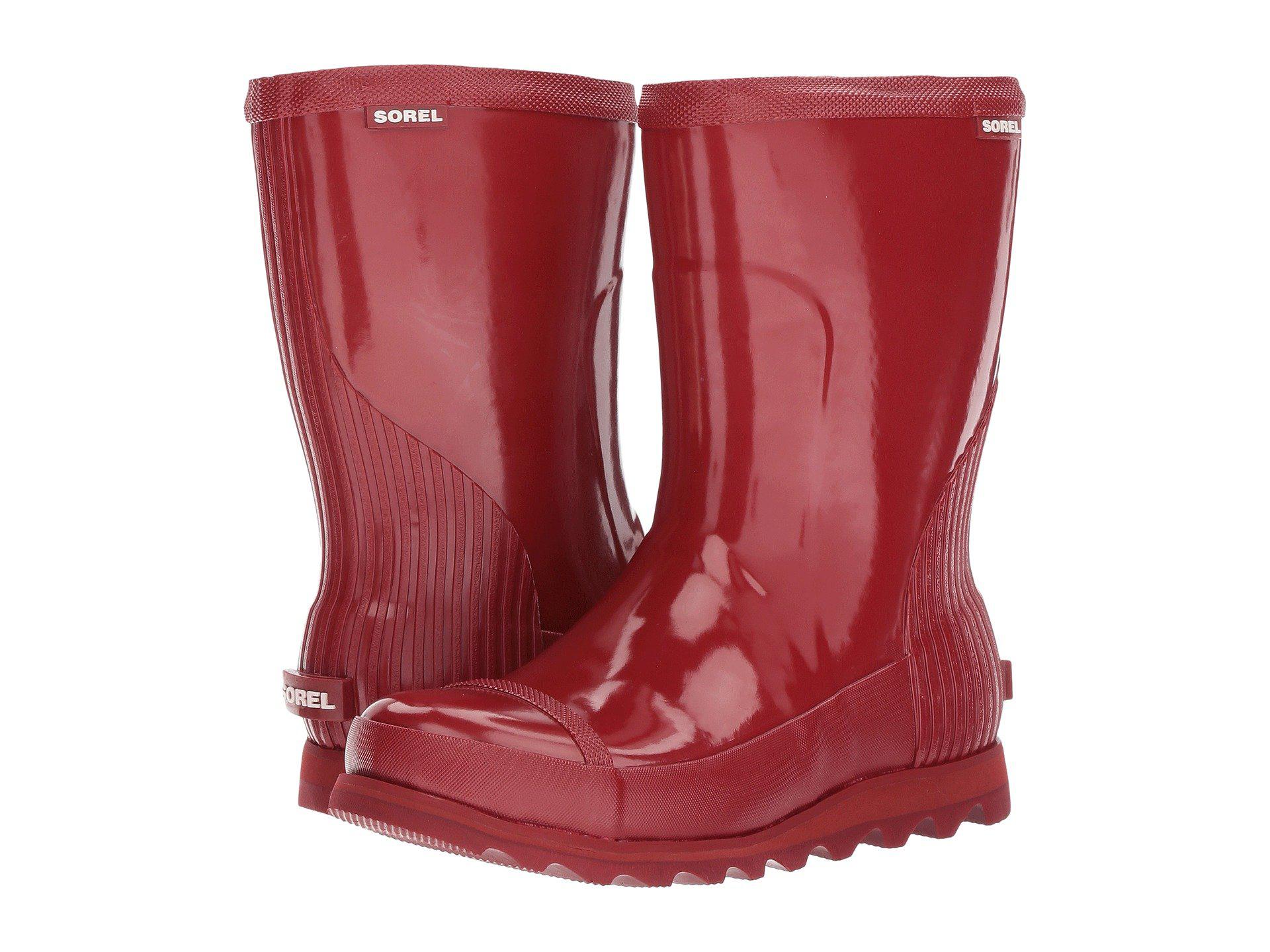 sorel red rain boots