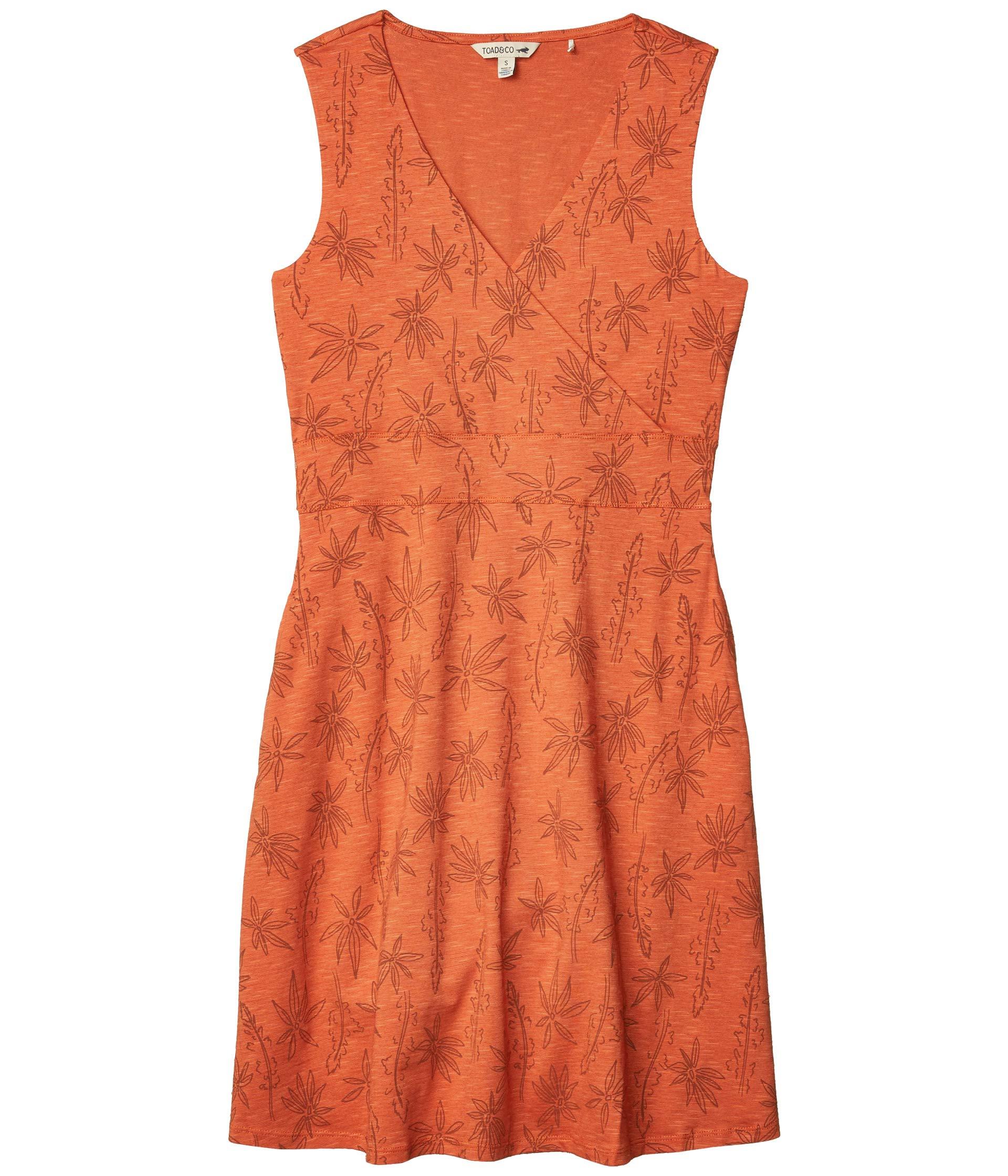 Toad&Co Cotton Cue Wrap Sleeveless Dress in Orange - Lyst