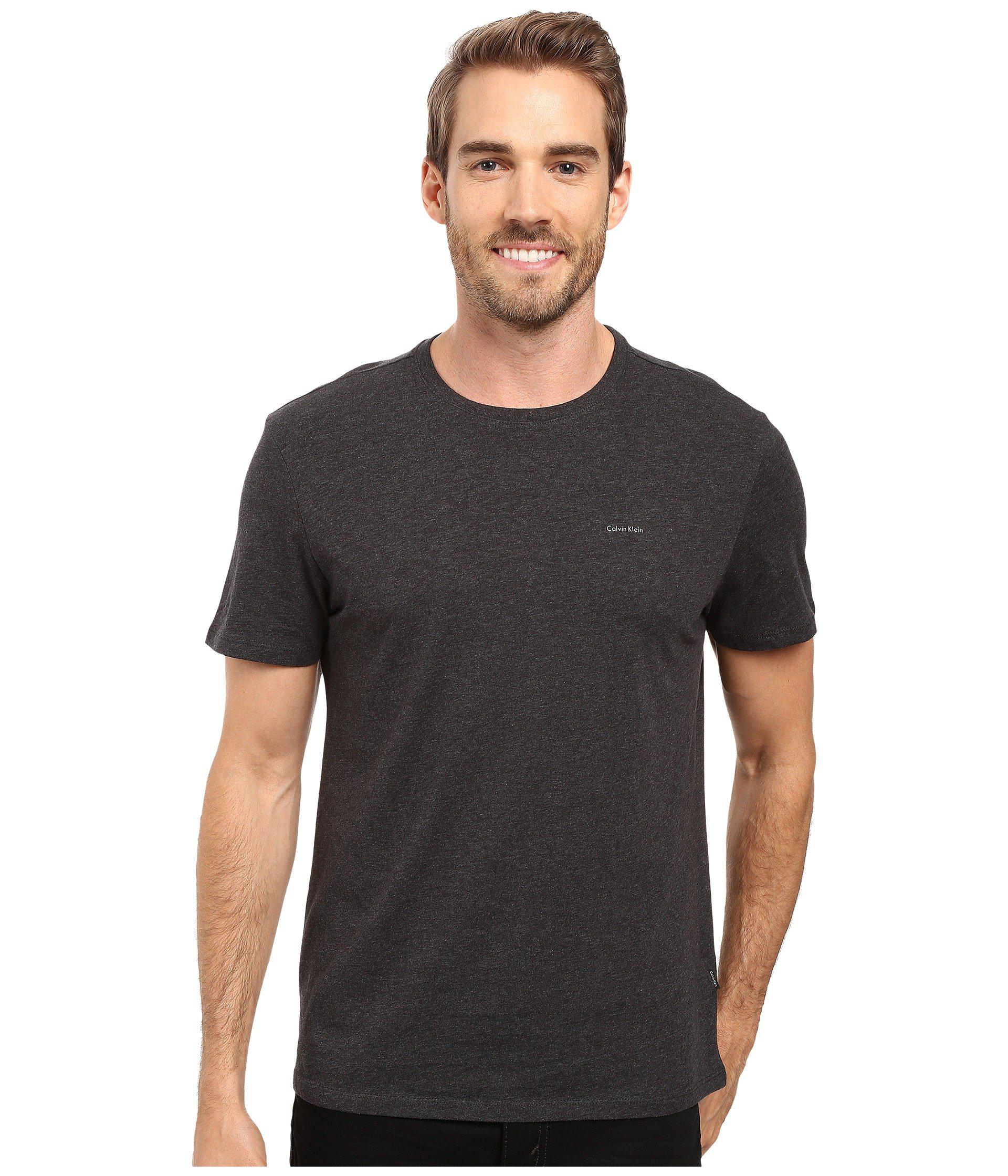 Calvin Klein Short Sleeve Pima Cotton Crew T-shirt (black) Men's T Shirt in  Metallic for Men | Lyst