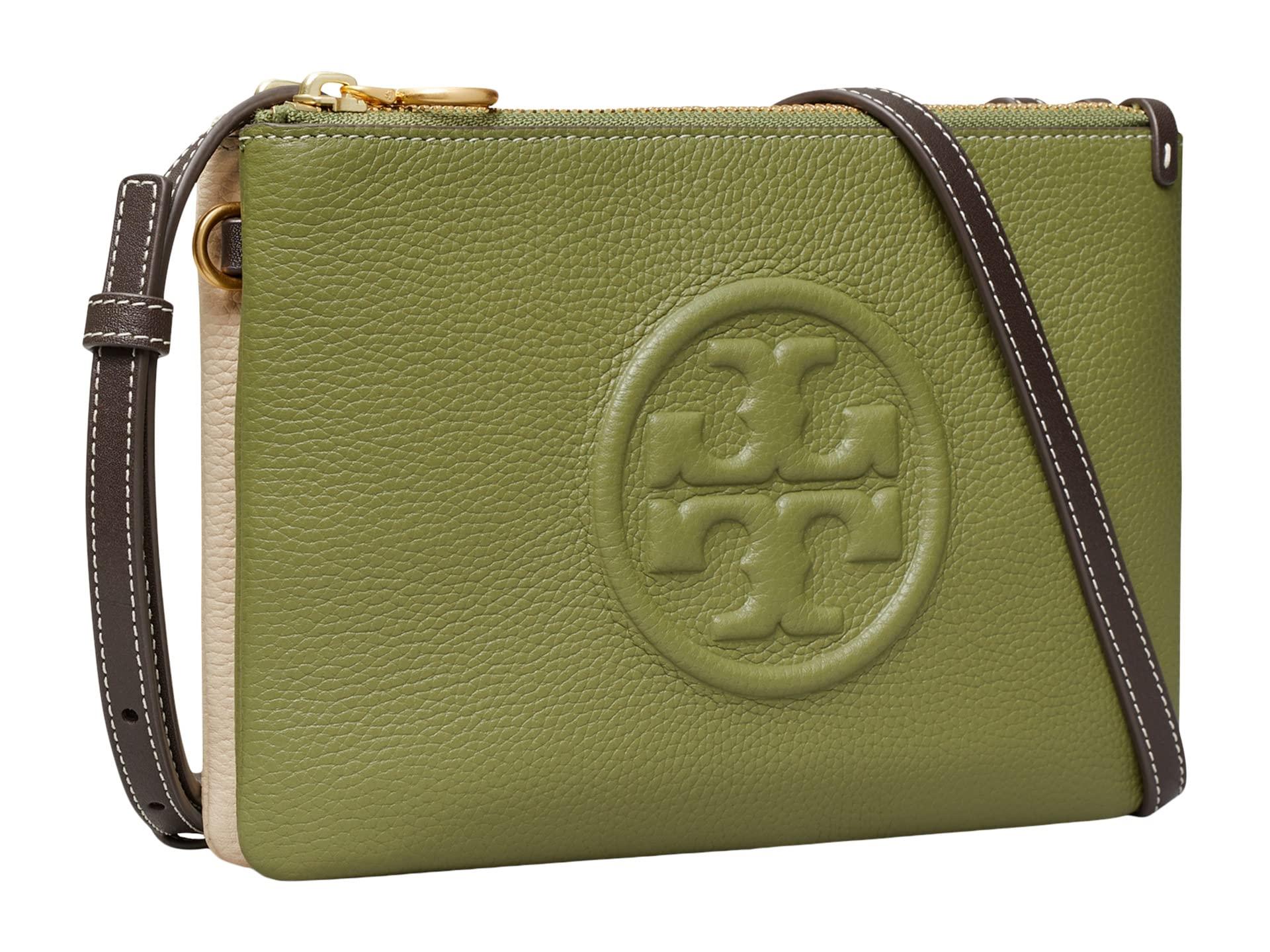 Tory Burch T Monogram Leather Double-zip Mini Bag in Green
