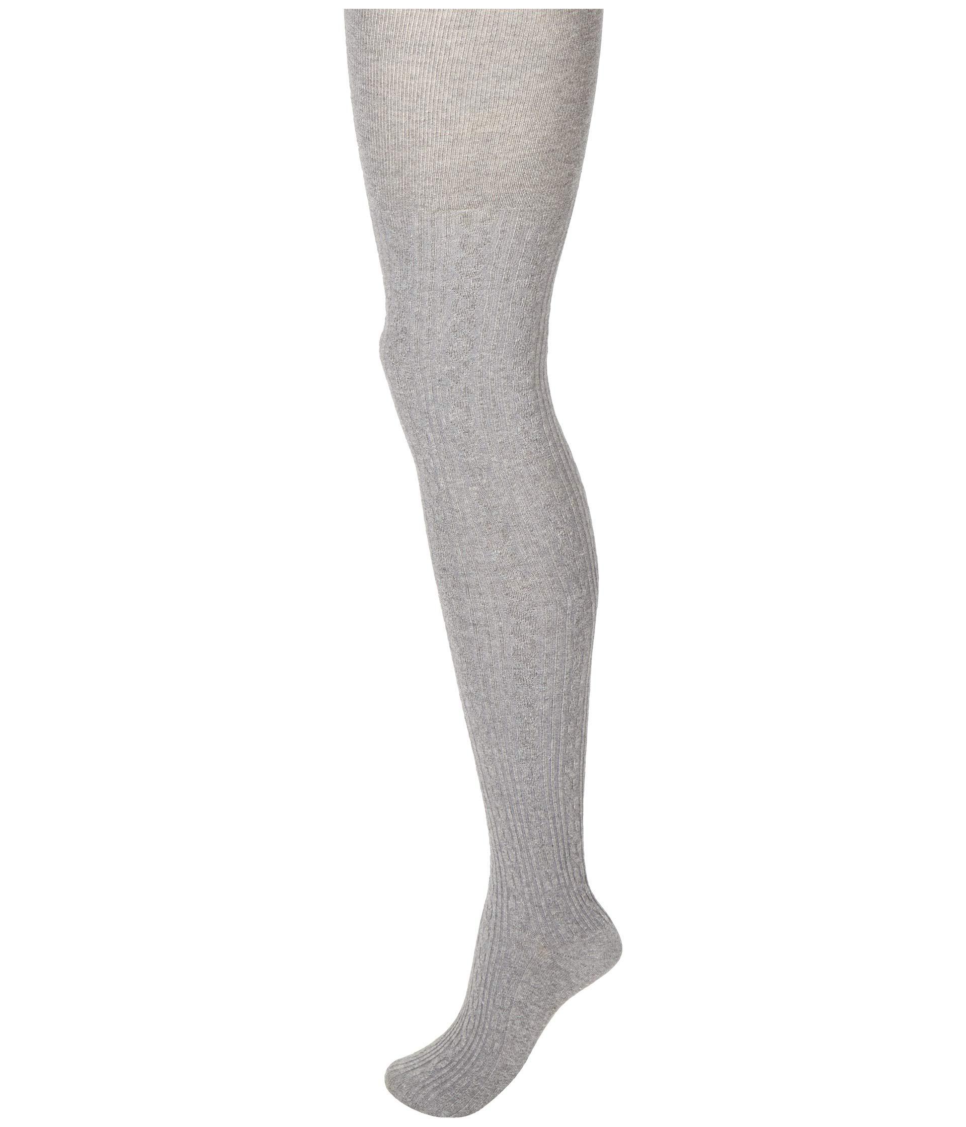 Hue Synthetic Cable Sweater Tights in Gray - Lyst