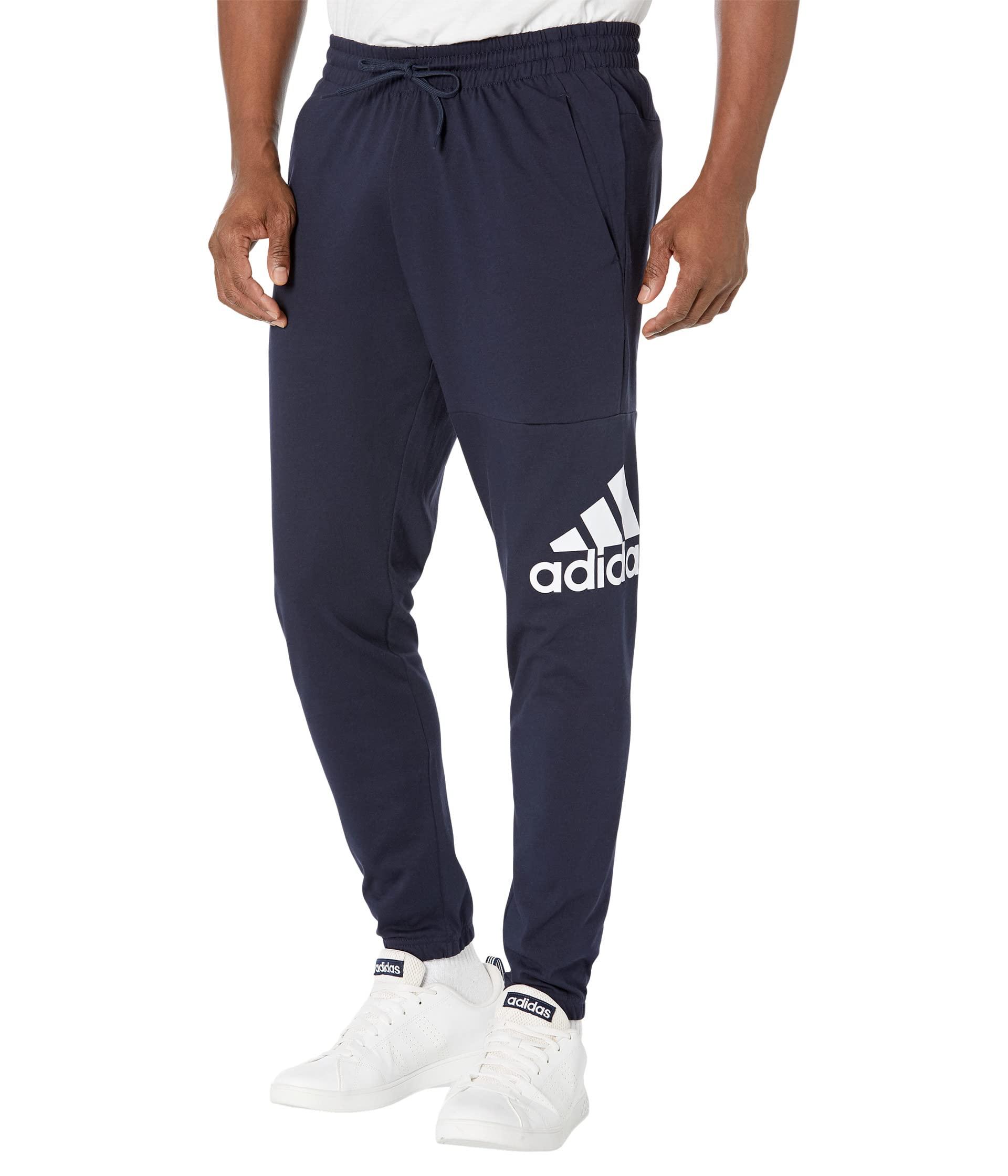 adidas Essentials Single Jersey Tapered Badge Of Sport Pants in Blue ...