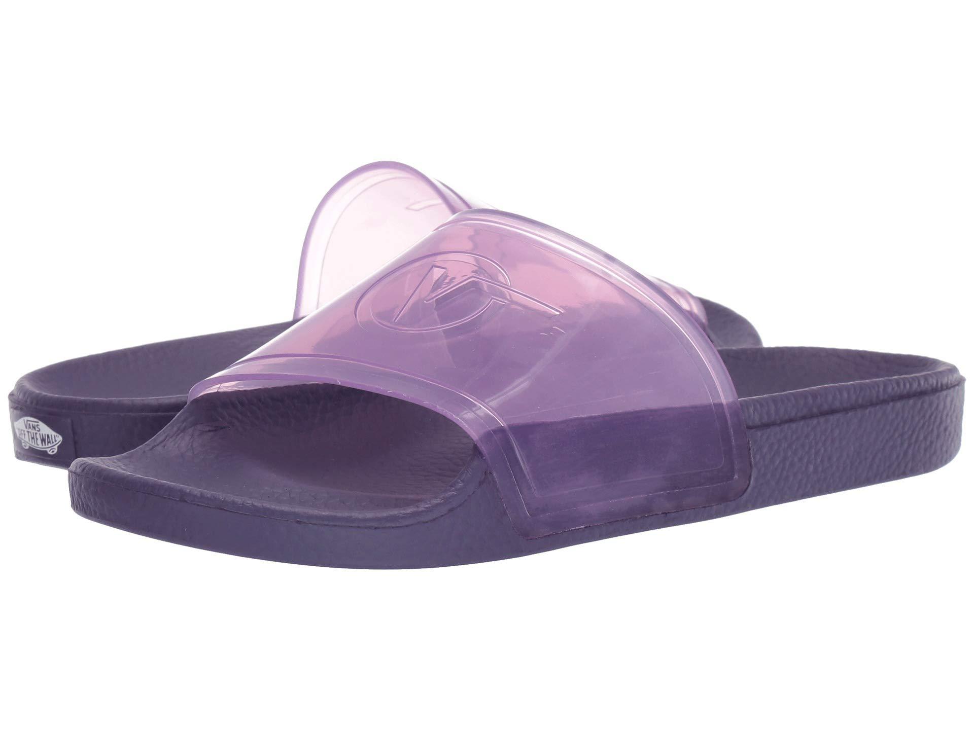 purple slide on vans