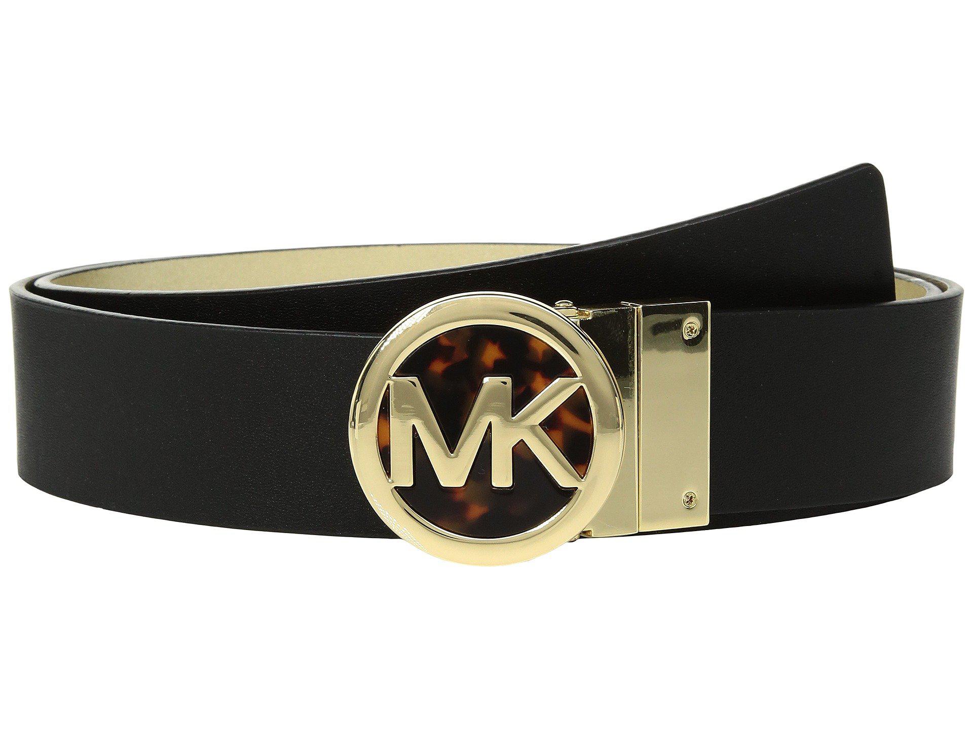 MICHAEL Michael Kors Smooth Leather Reversible Belt (metallic Gold ...
