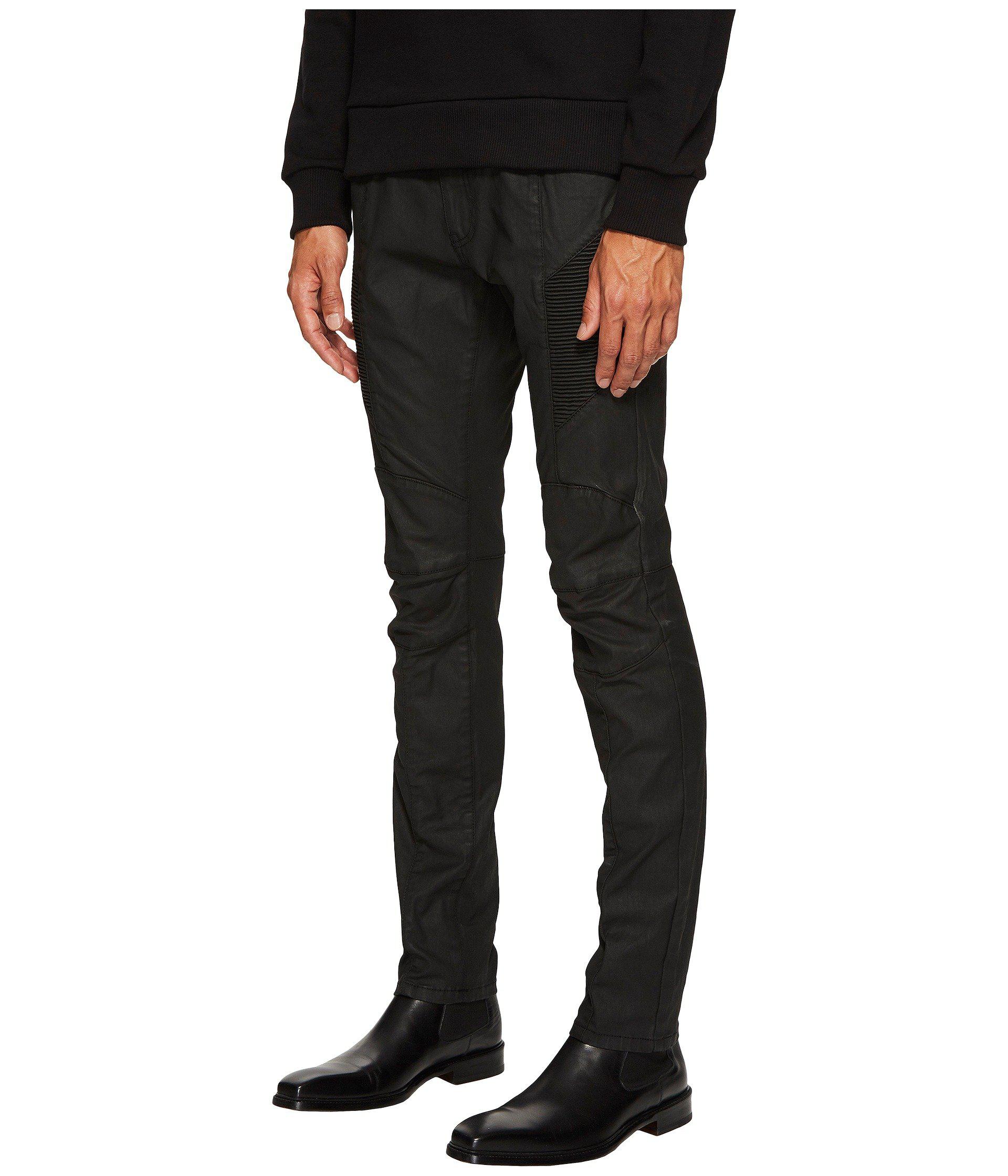 Balmain Waxed Biker Jeans in Black for Men | Lyst