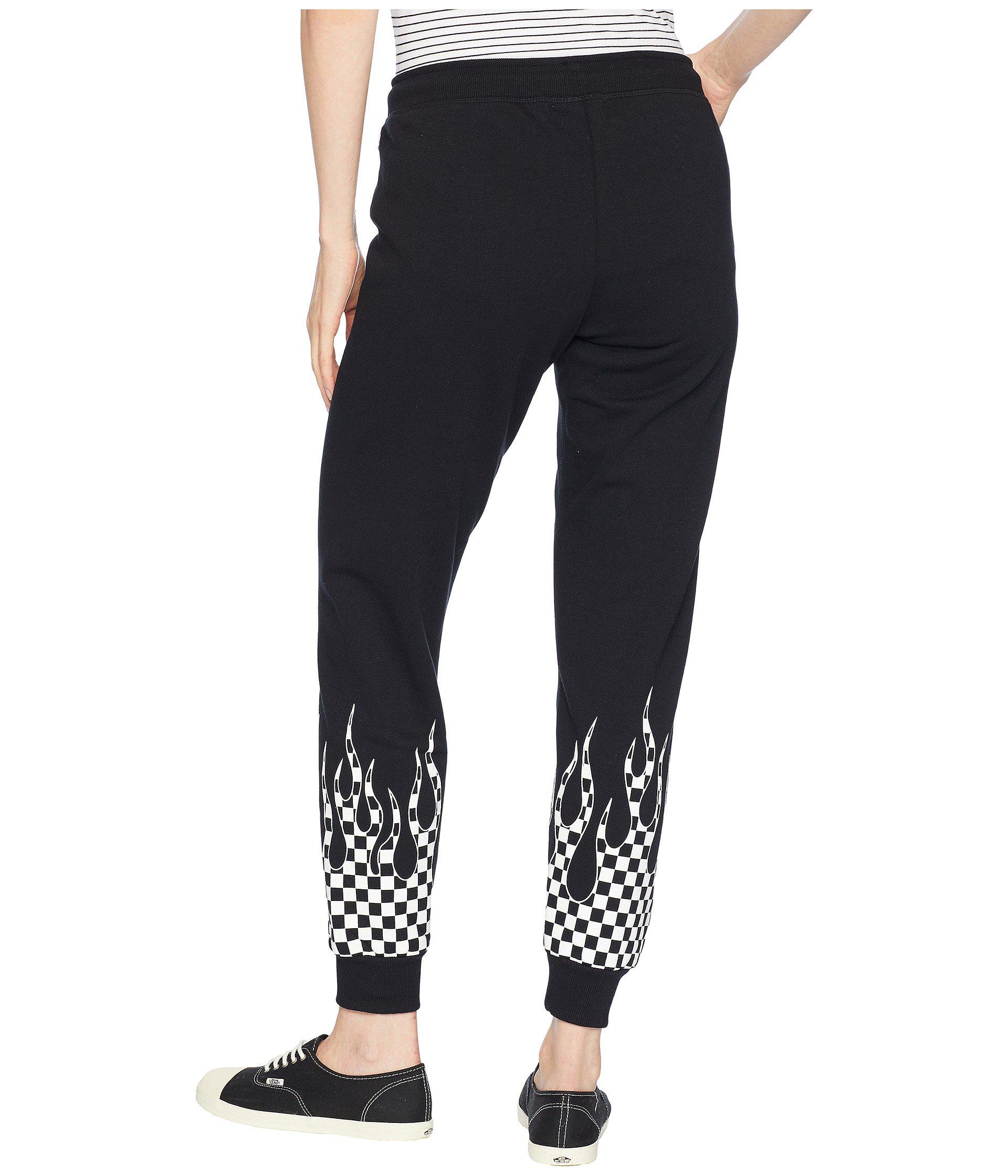 Vans Cotton Checker Flame Sweatpants (black) Women's Casual Pants | Lyst