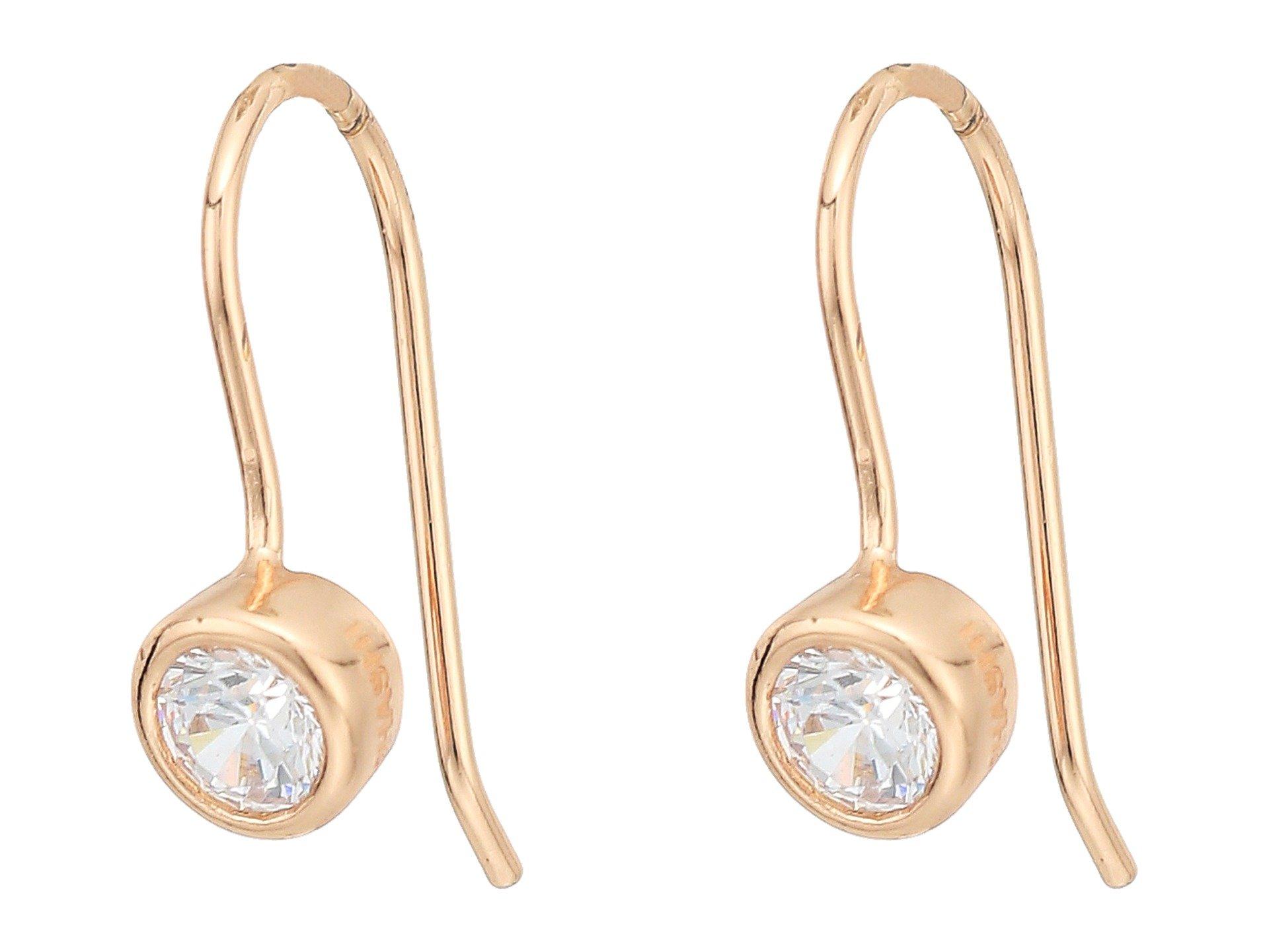 Shashi Solitaire French Hook Earrings (gold) Earring Lyst