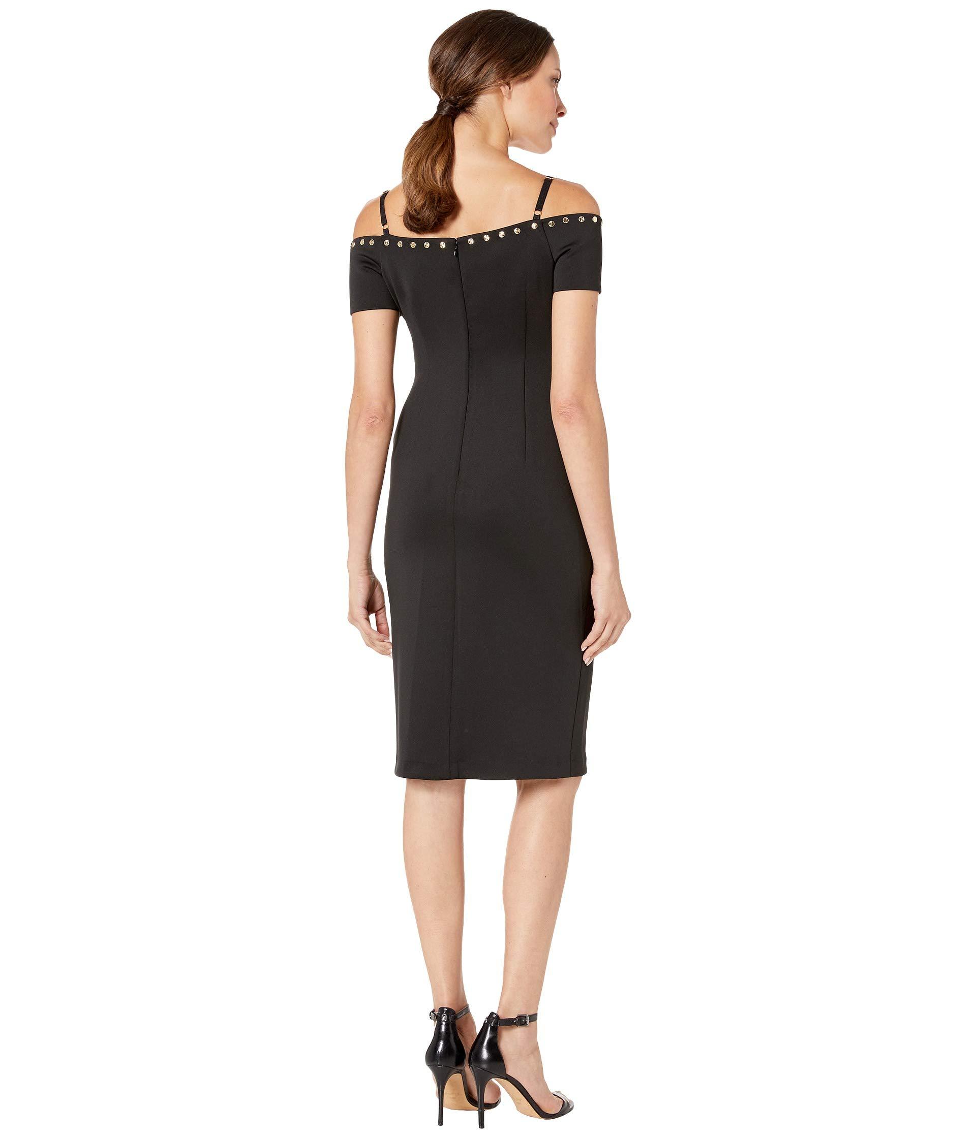 Calvin Klein Synthetic Offtheshoulder Sheath Dress With Hardware