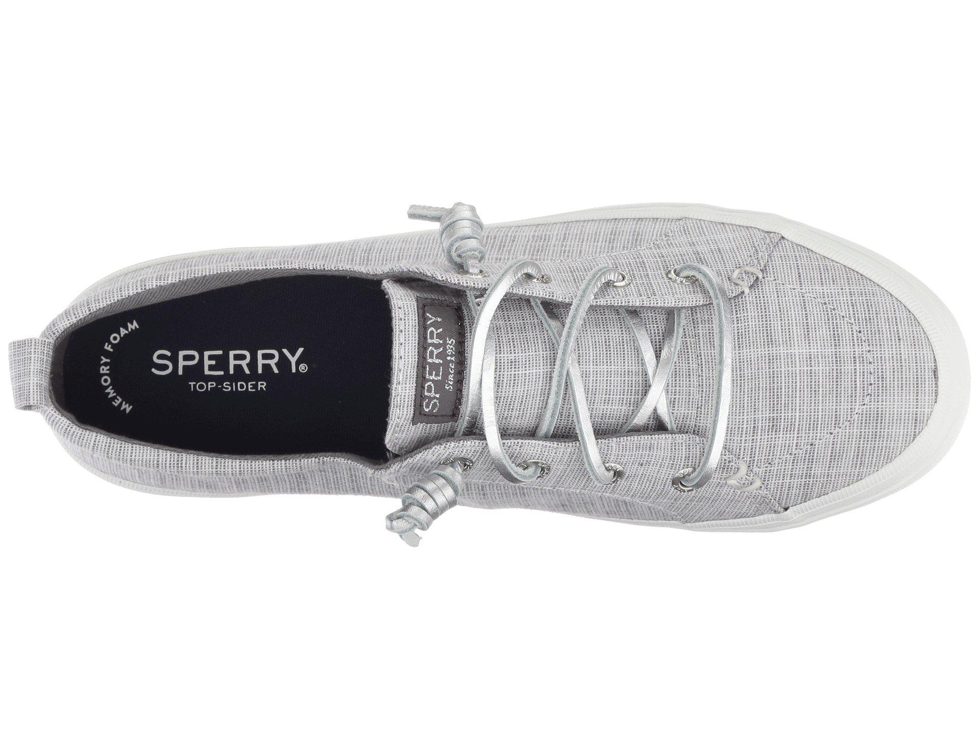 sperry crest vibe metallic silver