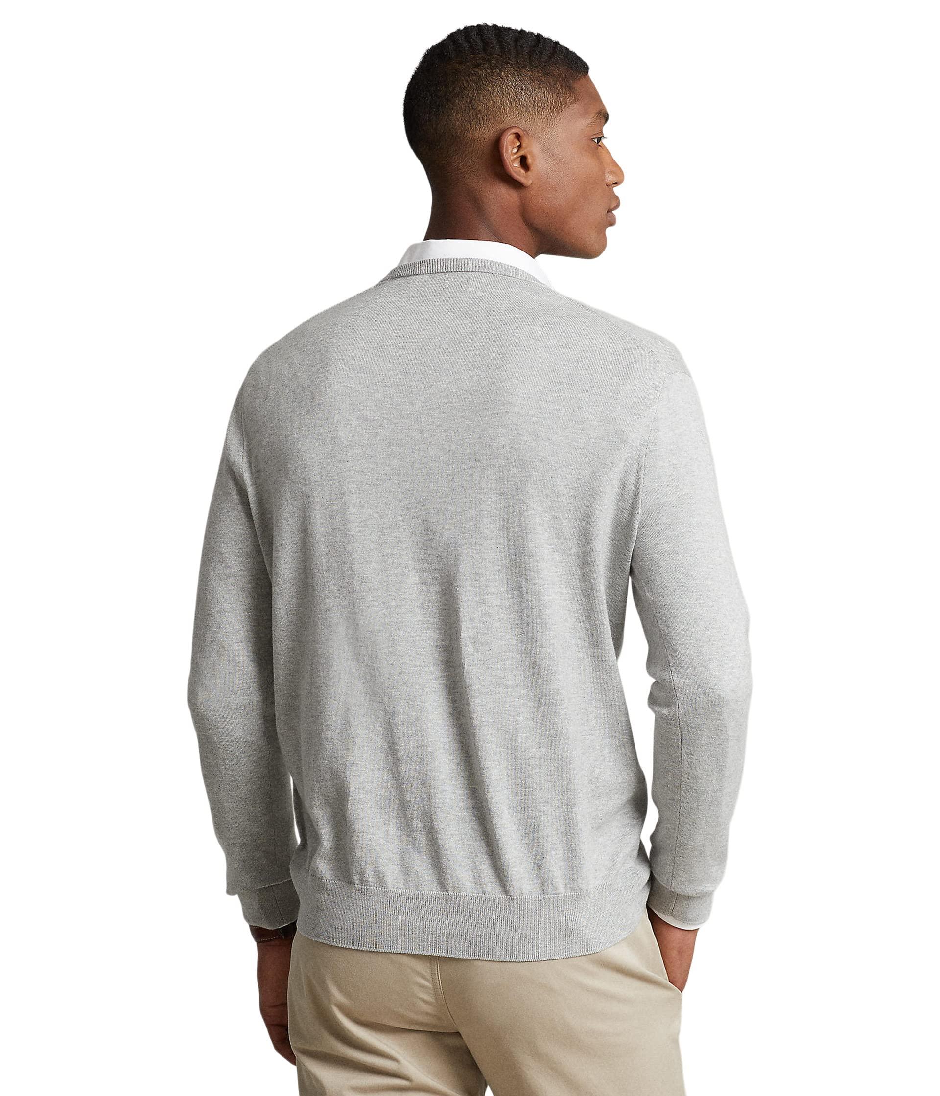 Polo Ralph Lauren Cotton V-neck Sweater in Gray for Men | Lyst